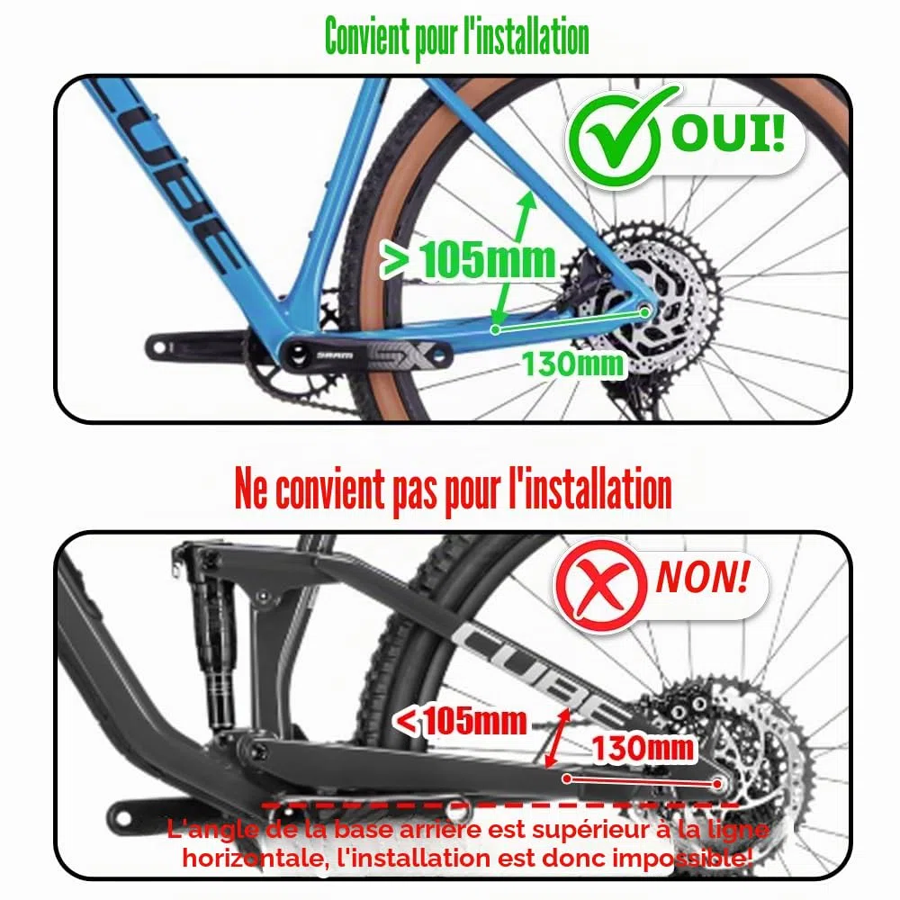 RBRL Support vélo en alliage d'aluminium, support latéral universel pour vélo de 26 à 29 pouces, support vélo stable pour VTT/vélo de course/VTT, réglable en hauteur avec base en caoutchouc