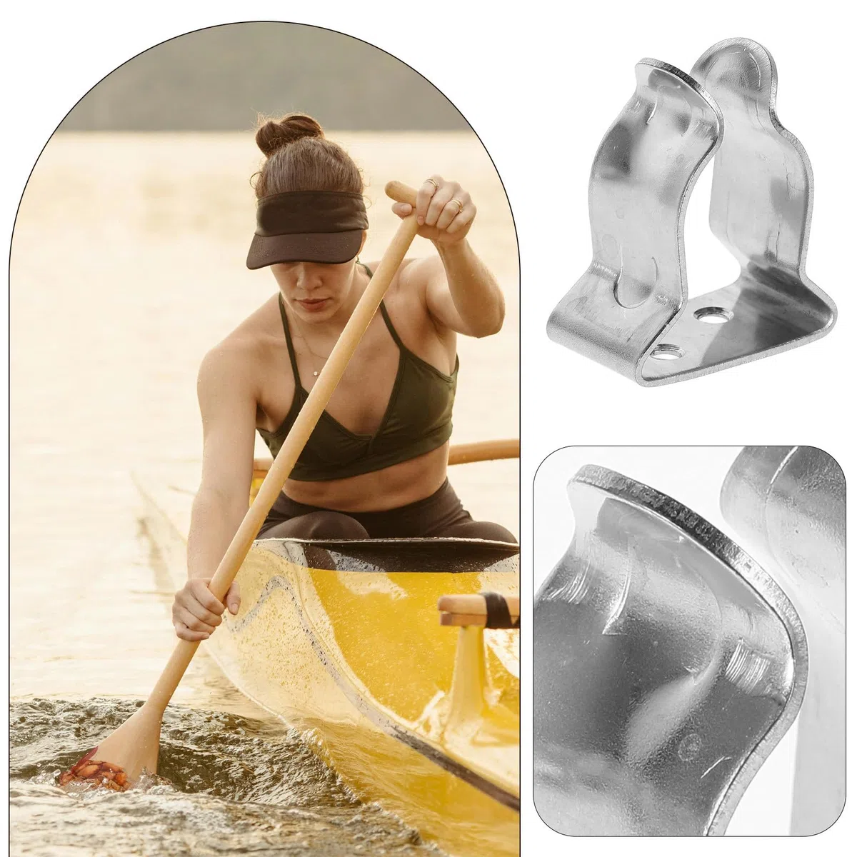 IMIKEYA Supports de Rames à Clipser en Acier Inoxydable Argenté, Pince à Ressort Marine Polyvalente, Lot de 4 Pièces pour Fixer Les Dames de Nage en Voyage en Mer