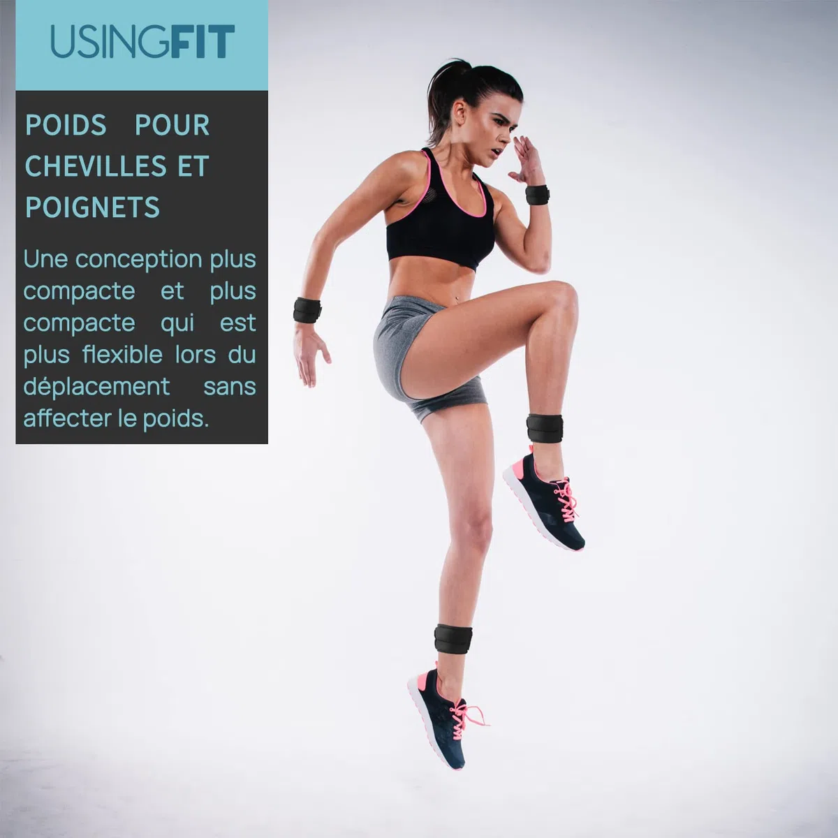 USINGFIT Poids Cheville Lestes Chevilles Musculation, Poids Poignets 2 * 0,5kg / 2 * 1kg / 2 * 1,5kg / 2 * 2kg / 2 * 3kg Adulte Unisexe
