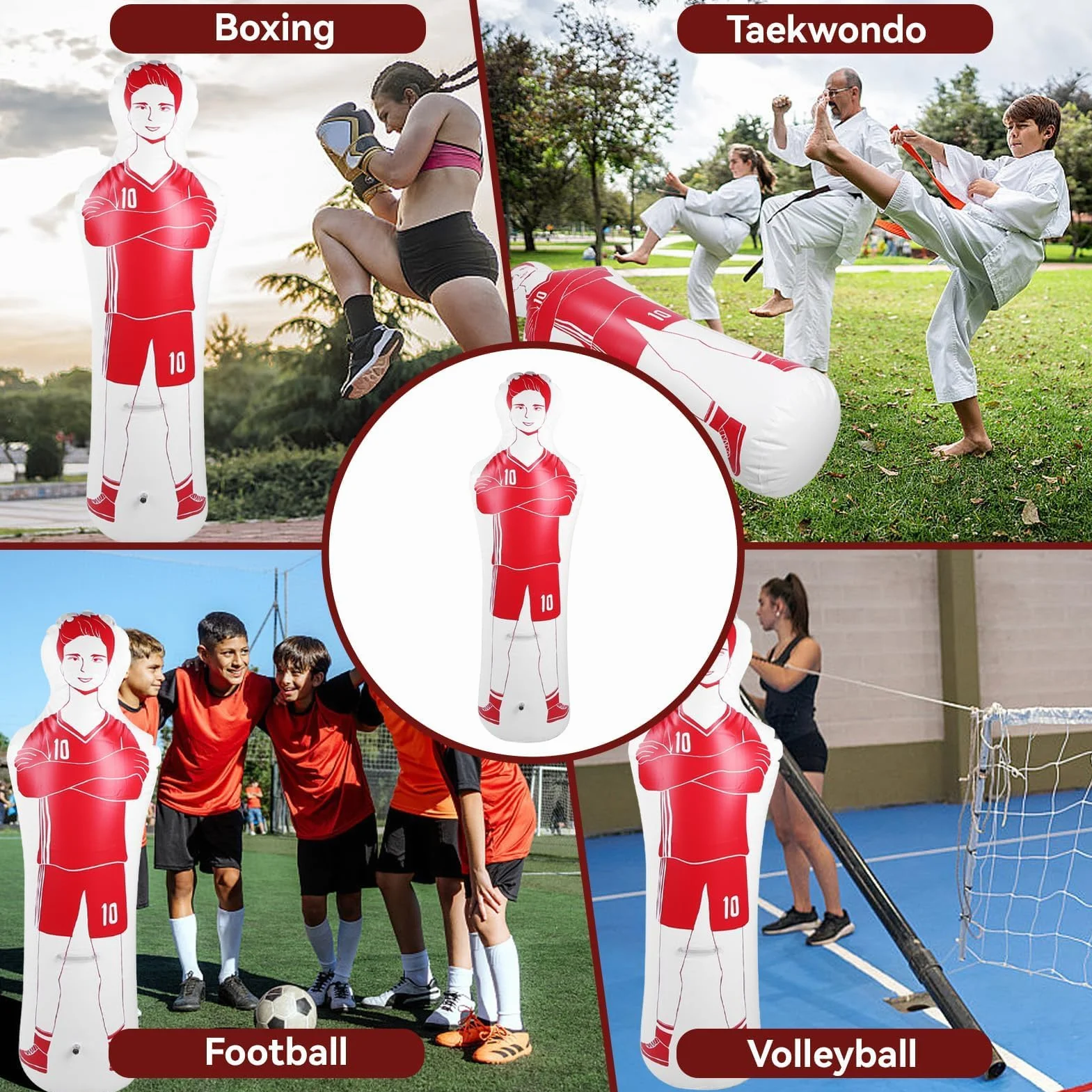 Gardien de But de Football Gonflable, mannequins Football 40 x 160 cm équipement d'entraînement Football PVC défenseur Gonflable à Fixer au Mur entraînement Gardien But pour Exercices Dribble Passe