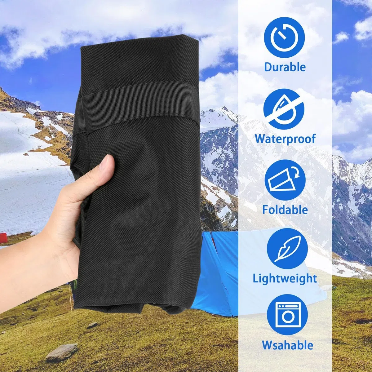 Sac de matelas avec poignées, sac de rangement de matelas en camping | Sac de matelas pliant à poussière en nylon - Poux de rangement de camping, organisateur de transport résistant à l'usure pour voy