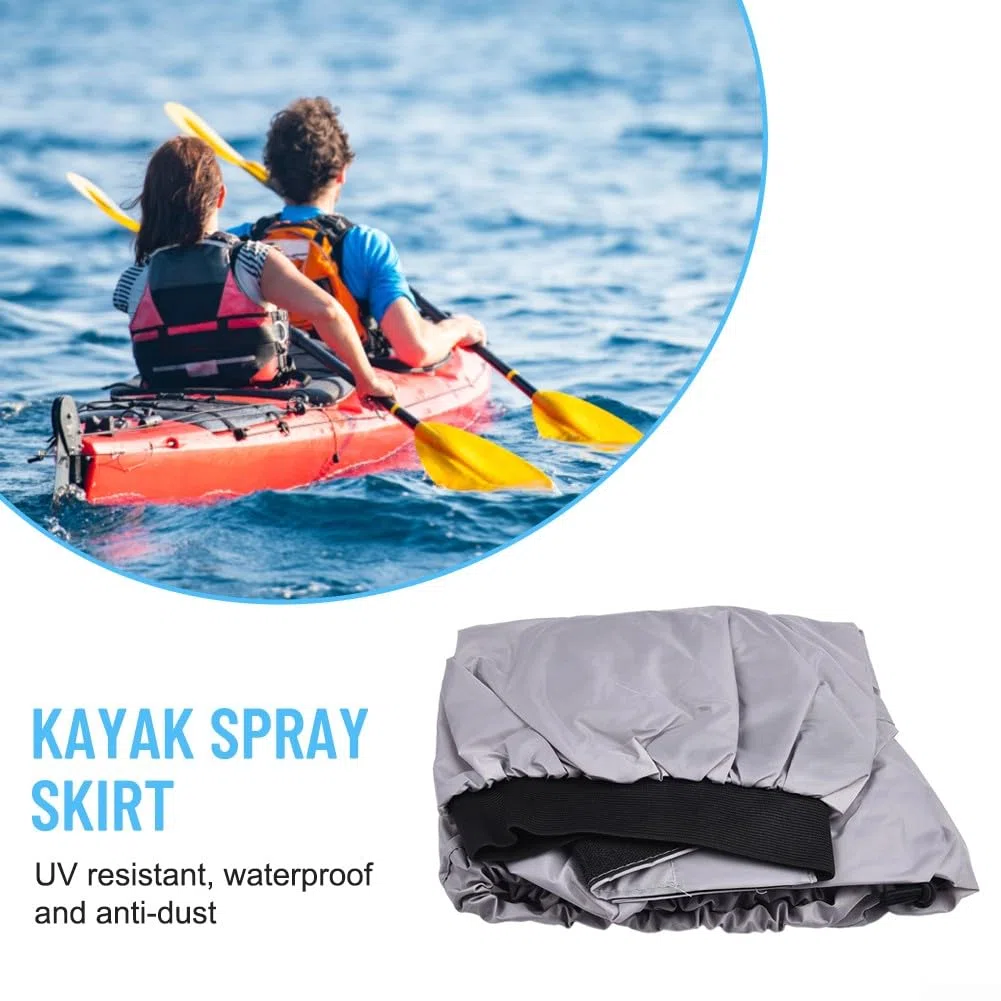 Jupe de pulvérisation pour kayak, housse de pont de cockpit de kayak avec sangle élastique à dégagement rapide et couture taraudée, housse de jupe de pont imperméable à l'eau, sports nautiques en