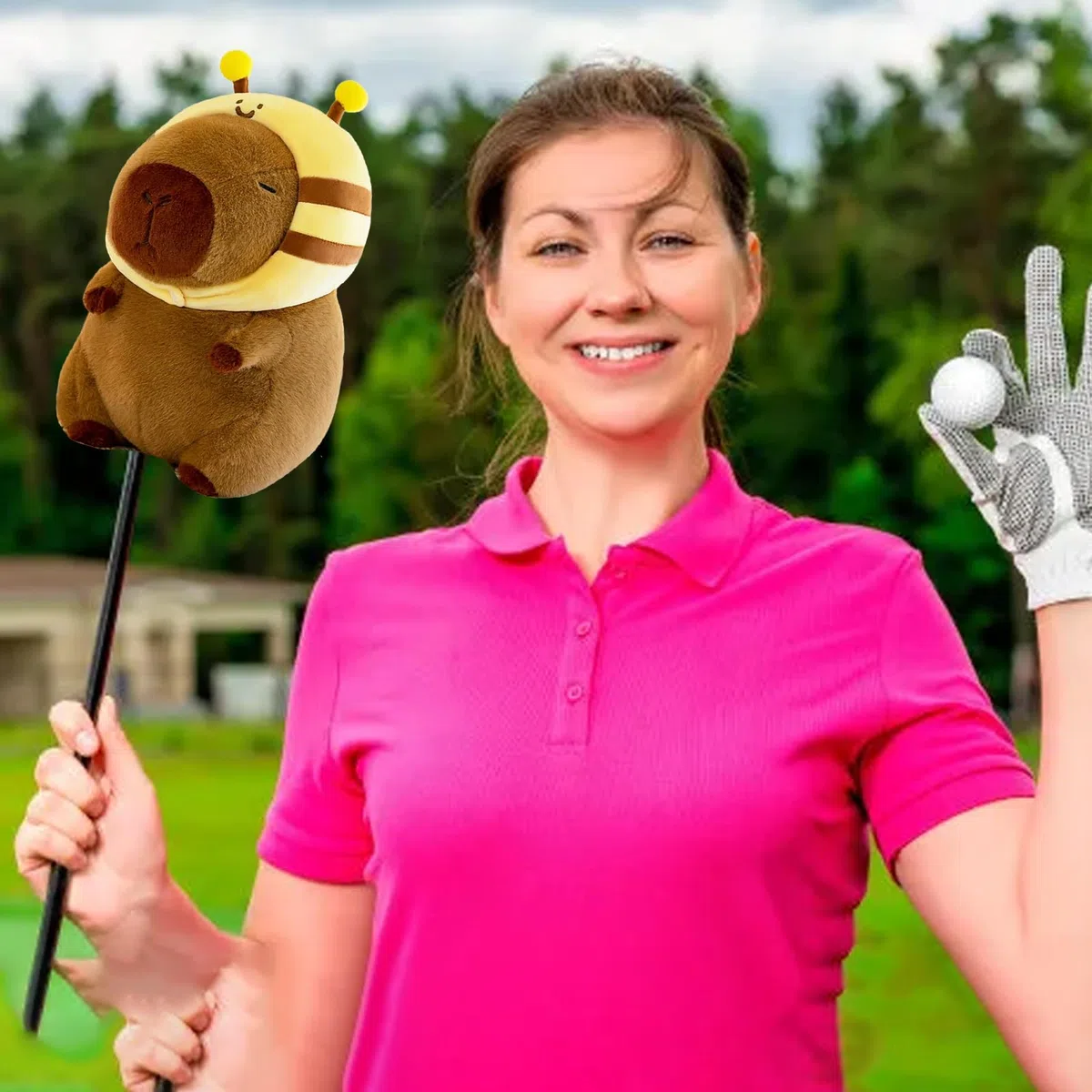Capybara Couvre-tête de golf – Animaux mignons adorables – Accessoire de golf amusant – Convient aux clubs de golf Hybird/Fairway Clubs de golfeur pour hommes, enfants, garçons et filles