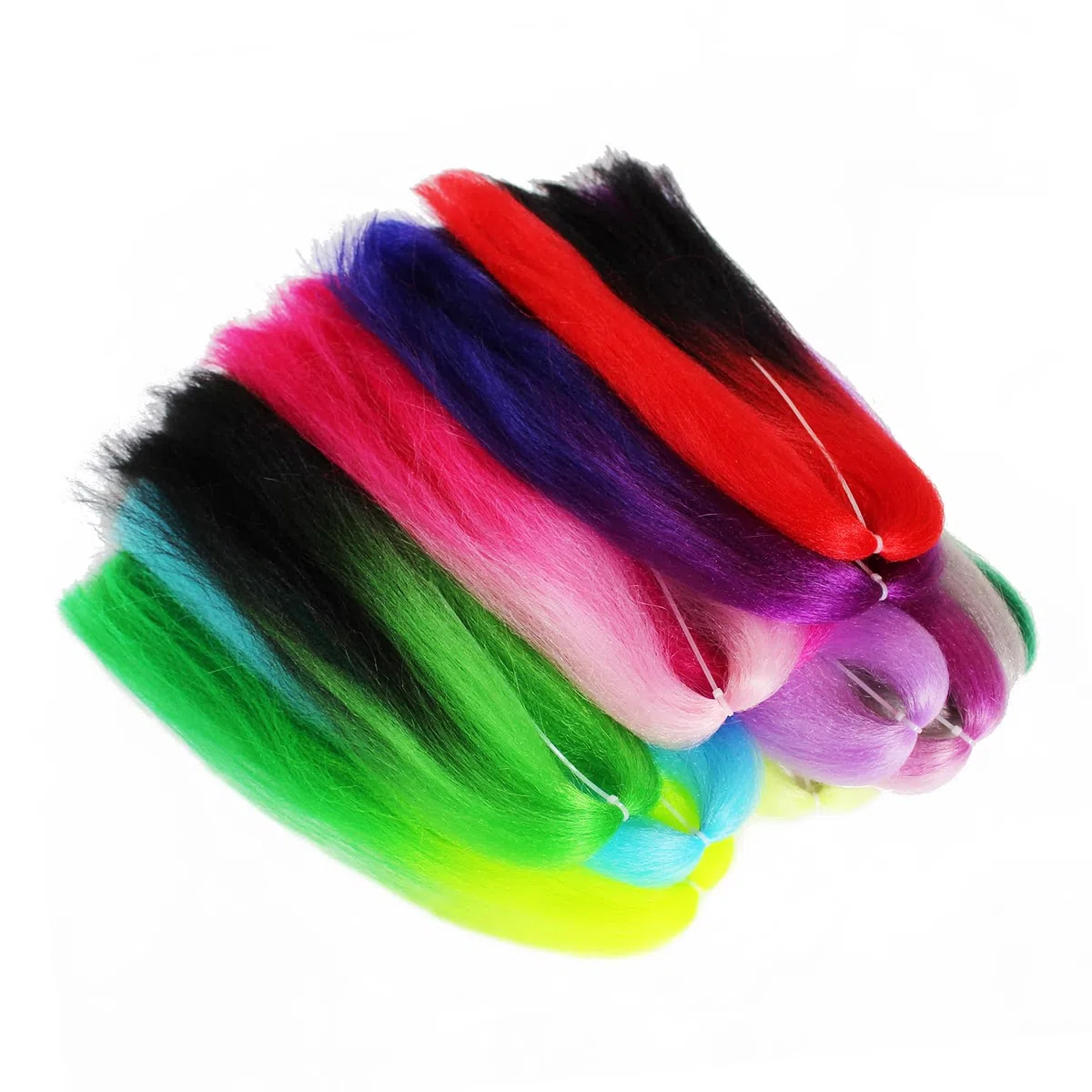 Tigofly 12 Couleurs Double Couleur Fibre synthétique Grande Hank Super Cheveux Bucktail Jig Leurre Fabrication de Mouches Matériaux
