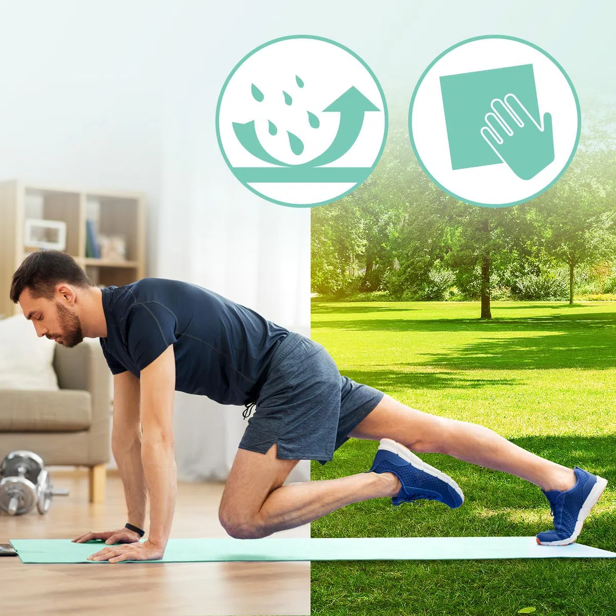 #DoYourFitness tapis de yoga antidérapant | épaisseur de 0,8cm à 2cm | 183cm x 61cm ou XXL 190cm x 100cm | Tapis de gymnastique qui protège les articulations | débutants et avancés | diverses couleurs