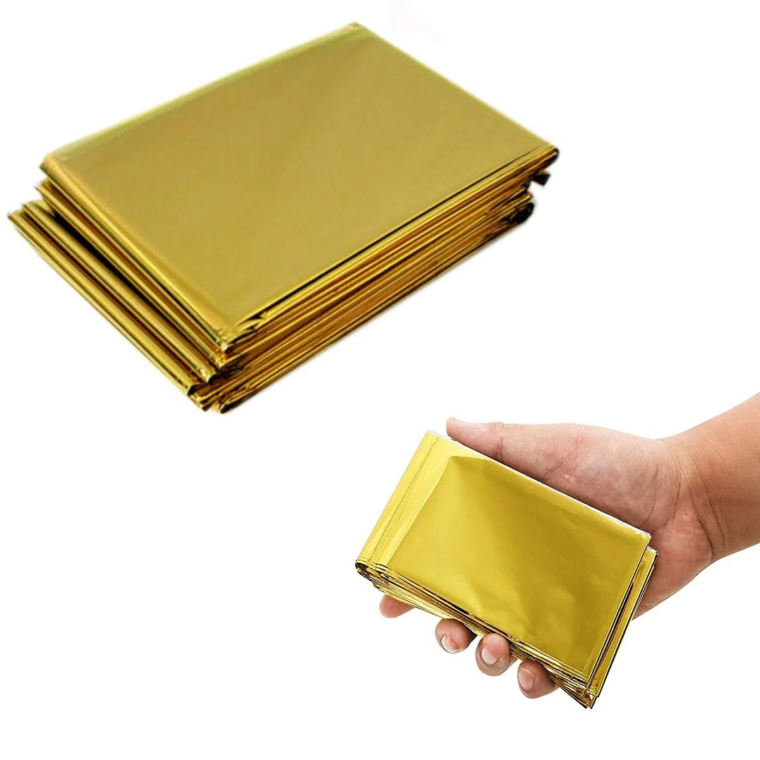 10 Pcs Couvertures de Survie, Couvertures Thermiques Réfléchissantes pour Camping, Randonnée, Sauvetage et Protection