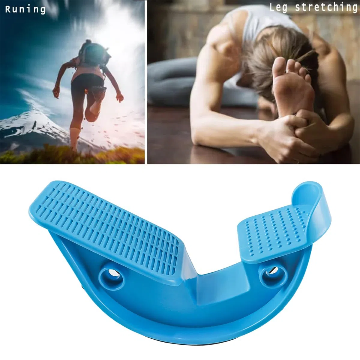 Étireur de pieds à bascule pour chevilles, planche d'étirement pour tendinite d'Achille, étirement musculaire, étirement des pieds, yoga, fitness, sport, massage, pédale (bleu)