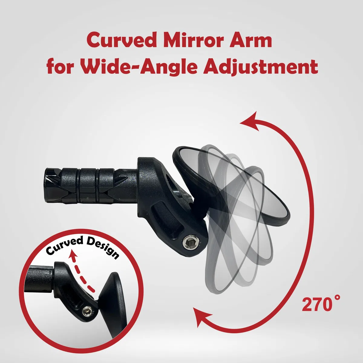 Hafny Road Bike Bar End Mirror, Convex Glass Mirror, HF-M956S-FR06… (Verre argenté)