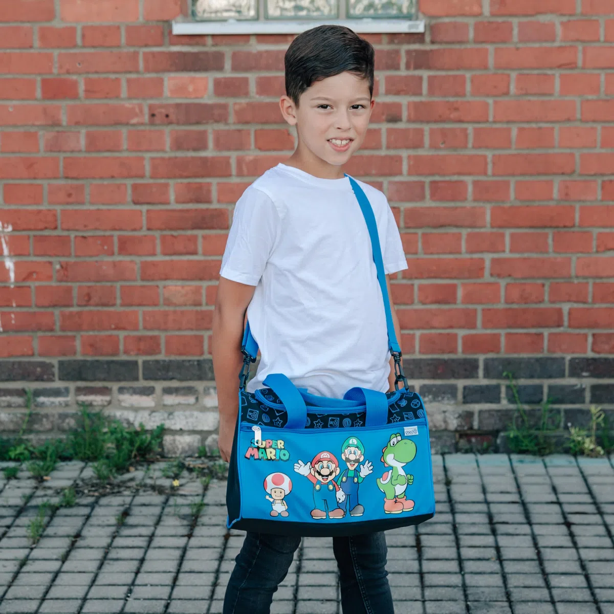 Scooli - Sac de Sport Super Mario pour Enfants - 23 x 35 x 16 cm - Compartiment Principal spacieux - bandoulière réglable - Accessoires pour l'école - Sac à bandoulière
