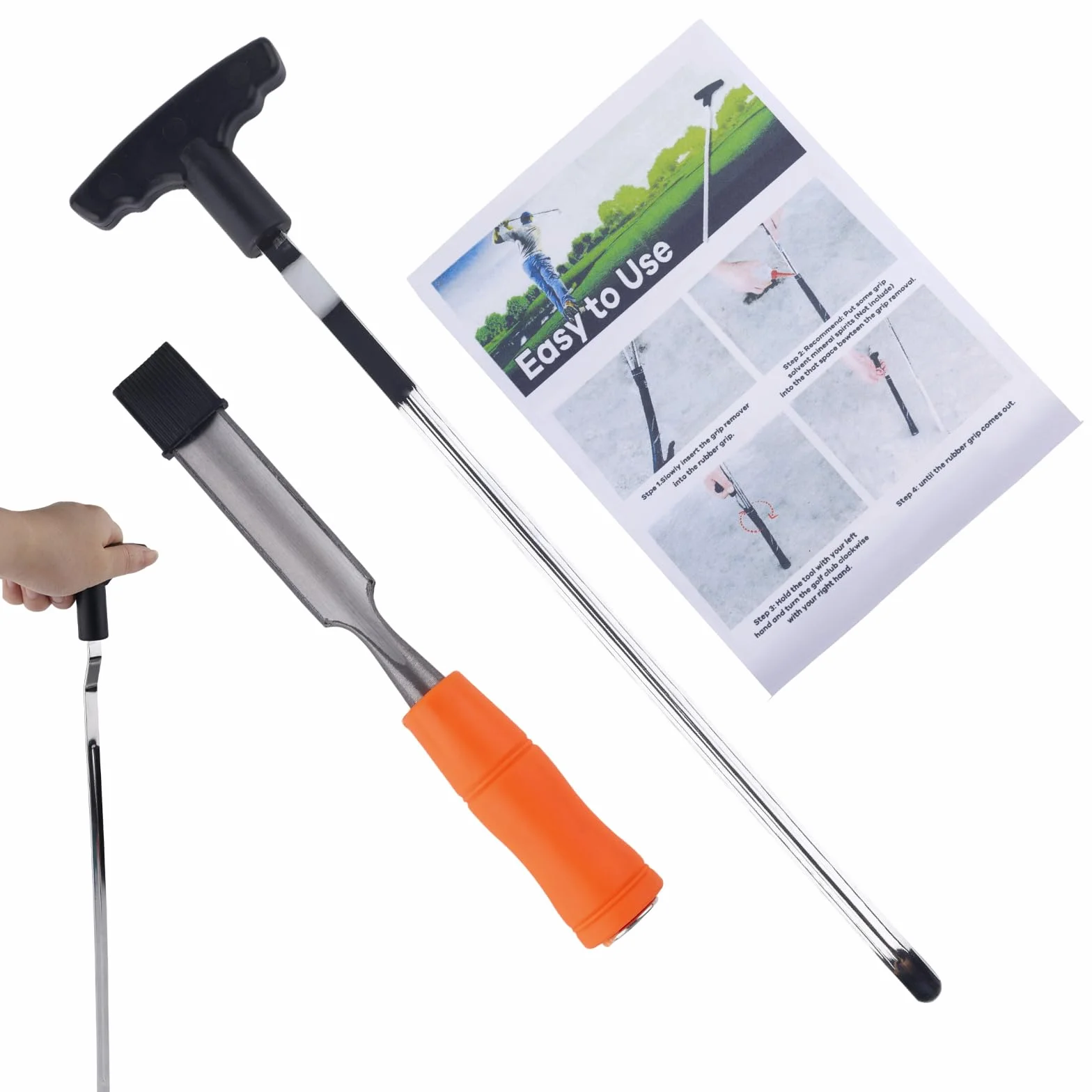 Gosknor Outil Retrait Grip de Golf et de Ruban Adhésif, Extracteur Grip à Rainure en V Économiseur Outil Réparation Durable pour Un Regrippage Facile des Clubs Accessoires Essentiels