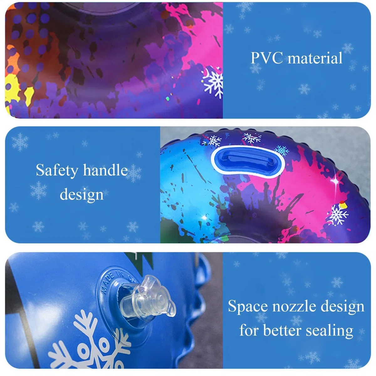 Traîneau Gonflable, Tube de Luge | de traîneau à Neige colorés pour Faire de la Luge avec poignées - Tubes à Neige de Conception Anti-basculement pour la Luge, pour Les, Les Adultes et