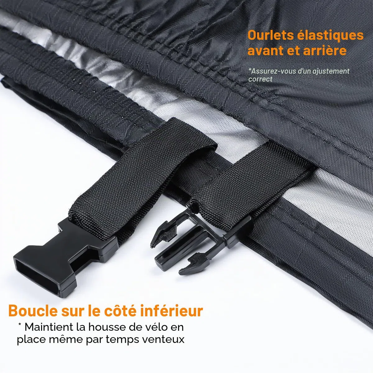 Housse Velo Exterieur Protection Bache Velo Exterieur Imperméable, Housse Protection Vélo Anti-Poussière Anti-UV Pluie Neige pour Vélos, Noir 200*110*70cm, Tissu 210D Premium
