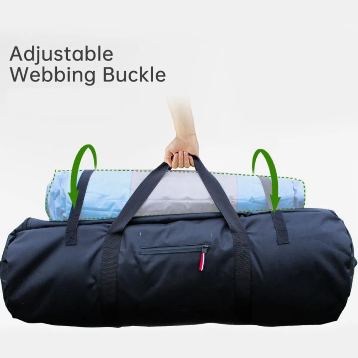 Sac de rangement imperméable pour tente de camping – Valise en toile Oxford résistante | Housse de transport pour matériel de camping en plein air | grande capacité et design pliable, Noir , L, Voir