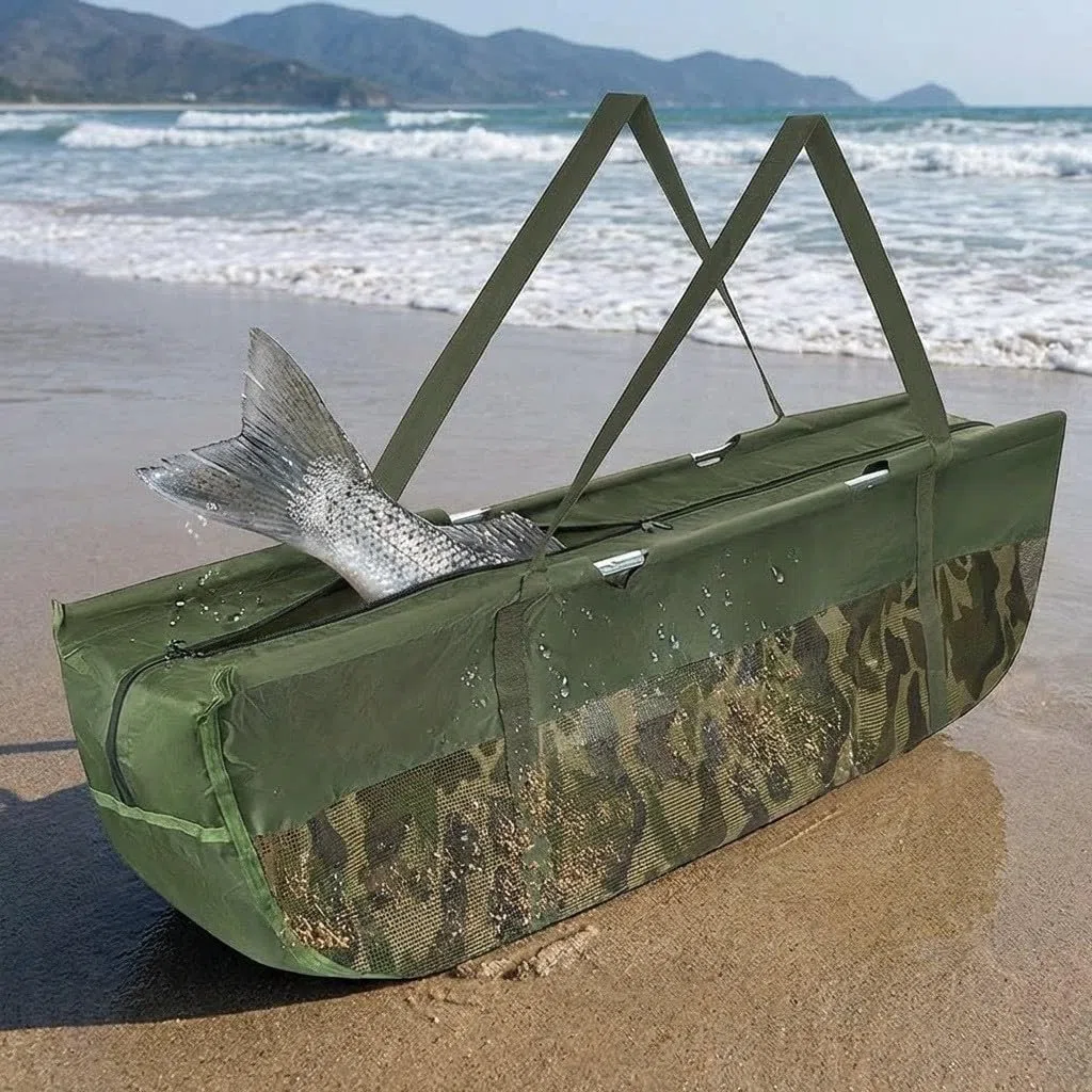 Sac de Conservation Carpe, Sac de pesée Professionnel Pliable pour pêche à la Carpe Bar avec matériau résistant à la déchirure et échelle de Mesure de Poisson 30 cm x 110 cm