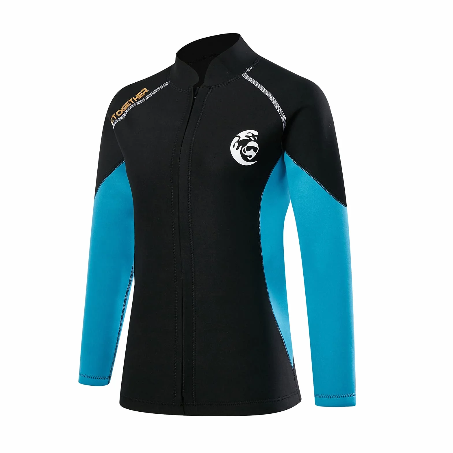 Veste de plongée pour homme et femme, en néoprène de 2 mm avec fermeture éclair sur le devant, manches longues, pour le surf, la natation, la plongée, haut de combinaison (M, femme)