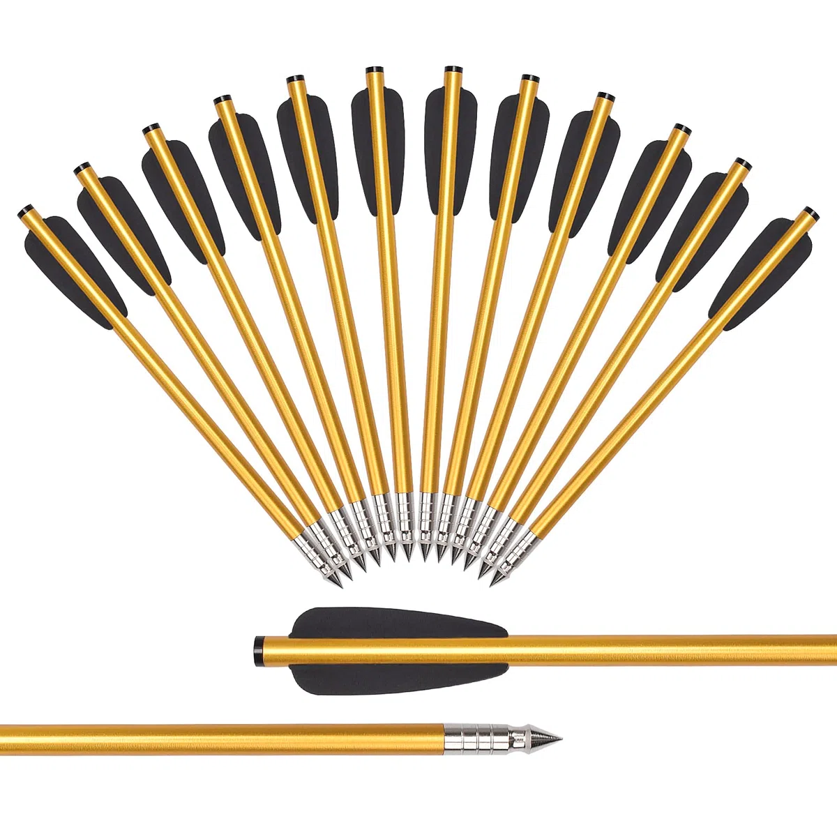 NIKA ARCHERY Arbalète Boulon 6.3'' Pistolet Arbalète Aluminium Arbalète Flèches avec Impact Vis 50 à 80 LBS pour Pratiquer la Cible de tir et la Chasse