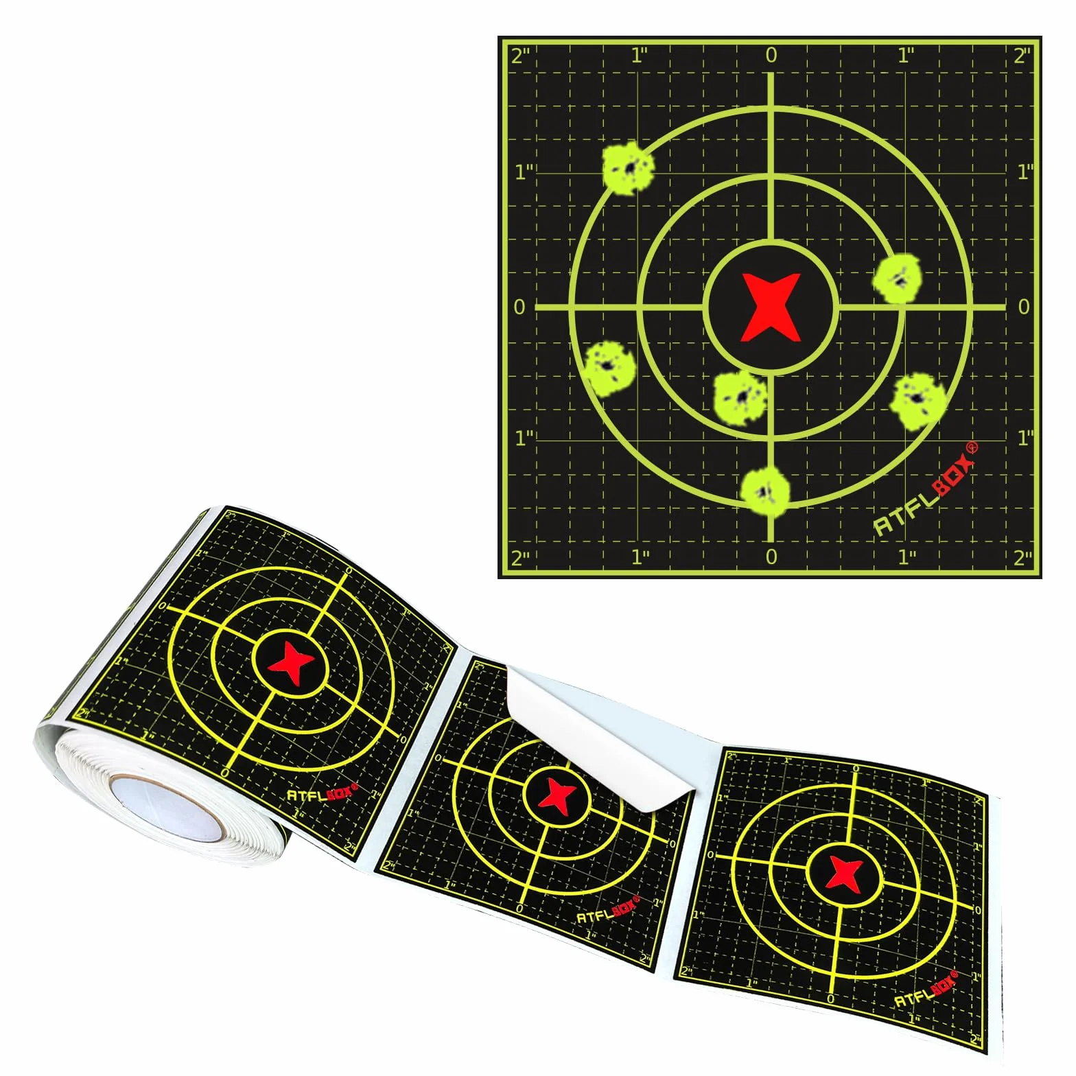 200 pièces Cibles de tir Autocollantes avec disques de tir fluorescents réactifs à l'impact Cibles en Papier 10,2 cm pour Les Exercices de tir au Fusil, au Pistolet et à l'airsoft