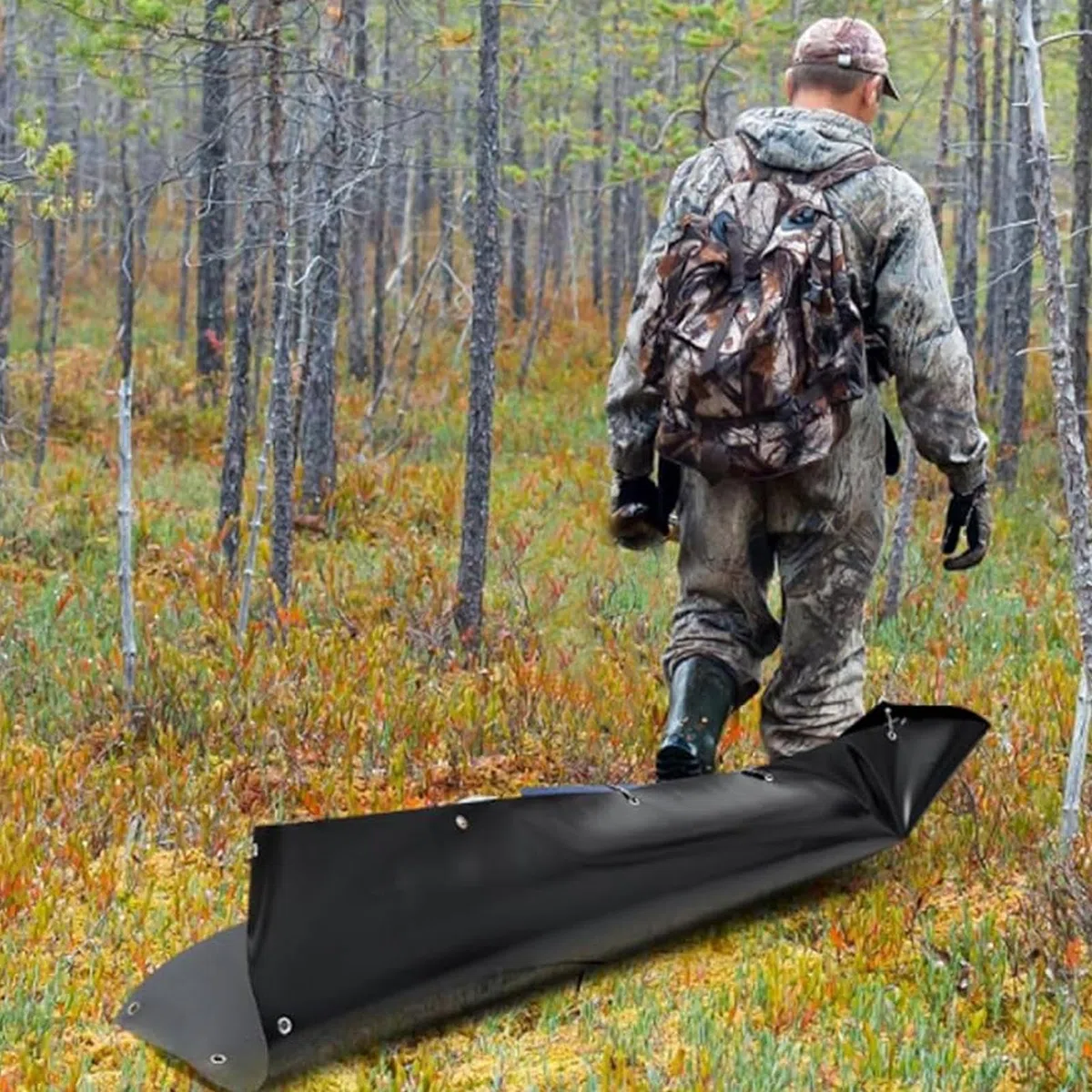 Luge de Chasse - Chariot de Transport Lourd pour Chasse et Débardage,Traîneau de Transport Extérieur pour Neige Bois Chasseurs Pêcheurs Plage Glace