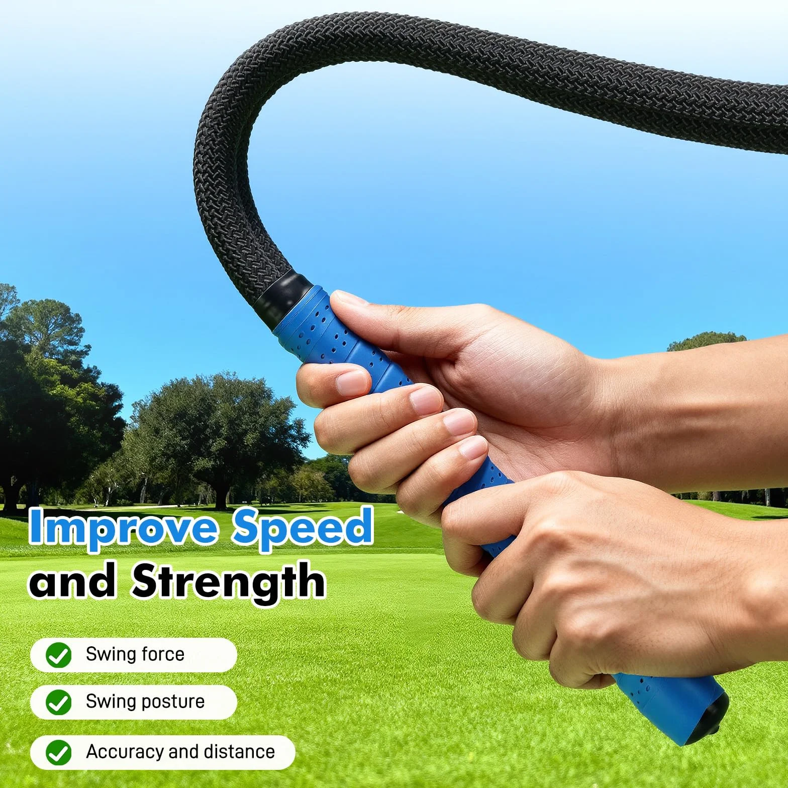 Starvortex Entraîneur de Swing de Corde de Golf, Améliore la Vitesse de Swing et Golfeurs Contrôle Force, Professionnel Aide à l'Entraînement Swing Corde de Golf avec Sac de Rangement