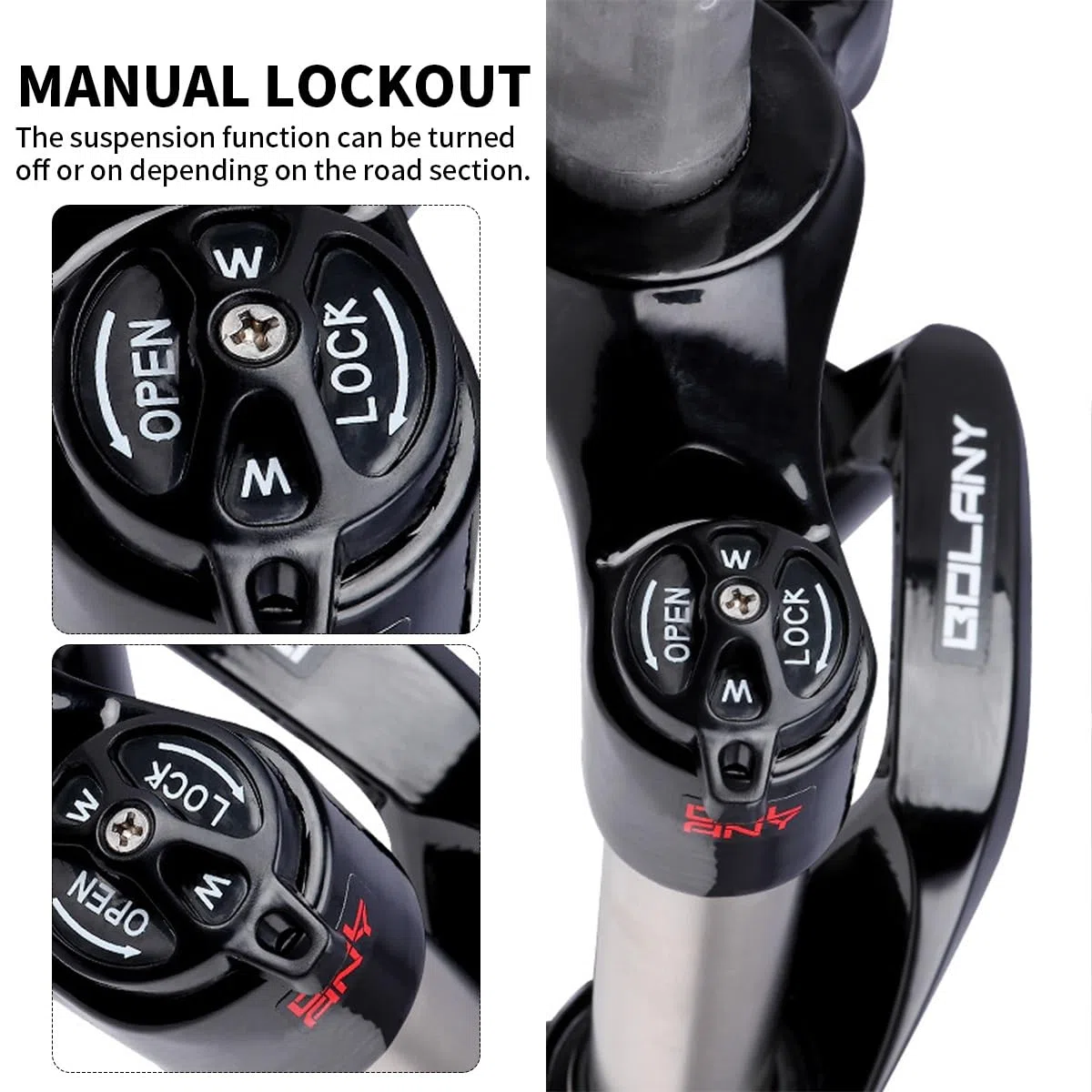 Fourche VTT 26/27.5/29 Pouces Fourches À Suspension Vélo Freins À Disque Fourches Mécanique Débattement 105mm Fourche Avant De Vélo De Montagne Tube Droit 1-1/8" QR 9 * 100mm