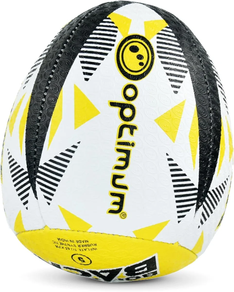 OPTIMUM Ballon de Rugby rebondissant en Solo – Équilibré, réactif, Manipulation et Coups de Pied précis – Ballon de Rugby rebondissant pour entraînement Professionnel – 2 Plis, 410 g (Taille 4)