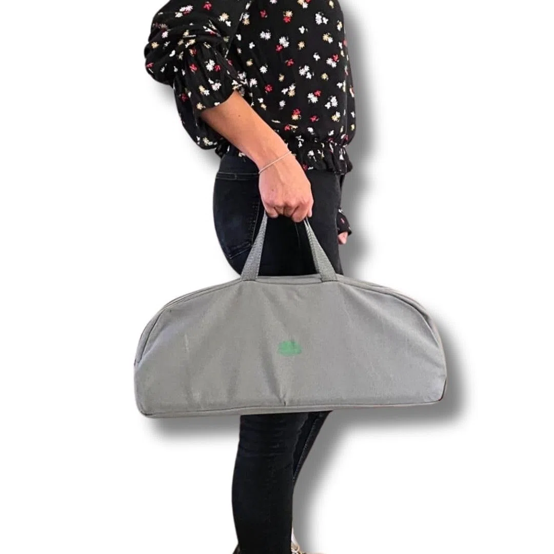 Banc de méditation Pliable Gris Lotus avec Coussin et Sac