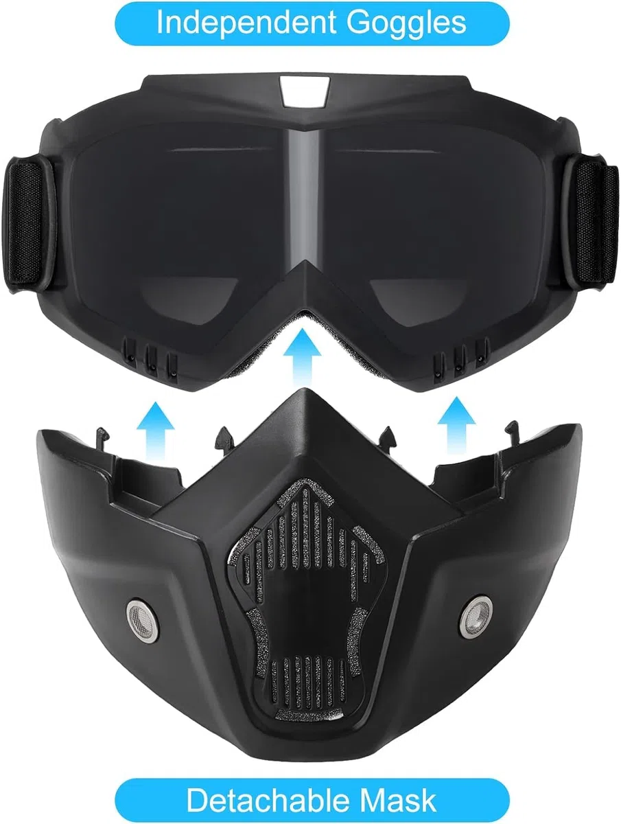 Airsoft Casque et Masque Quick Base Jump Casque PJ Type Airsoft Casque Tactical Full Cover avec Lunettes Amovibles et réglables