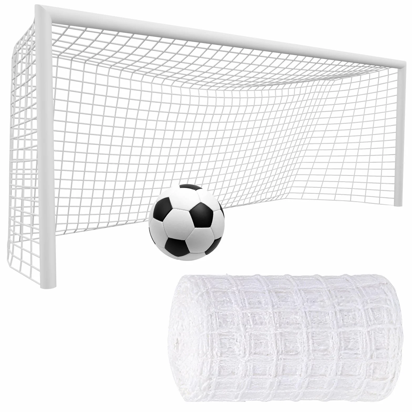Filet de But de Football 3 x 2 m, Filet de Remplacement pour Cage de Foot, Filets Football Polypropylène Résistant pour Entraînement et Match, Filets de But Durable pour Jardin et Terrain