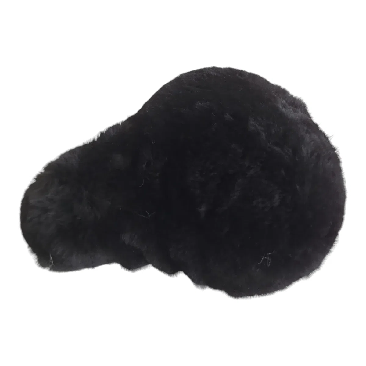 Naturasan Housse de selle de vélo en peau de mouton, revêtement de selle de vélo en peau d'agneau mérinos, revêtement thermique d'hiver pour selle (Noir, 30 x 25 cm (Taille L))
