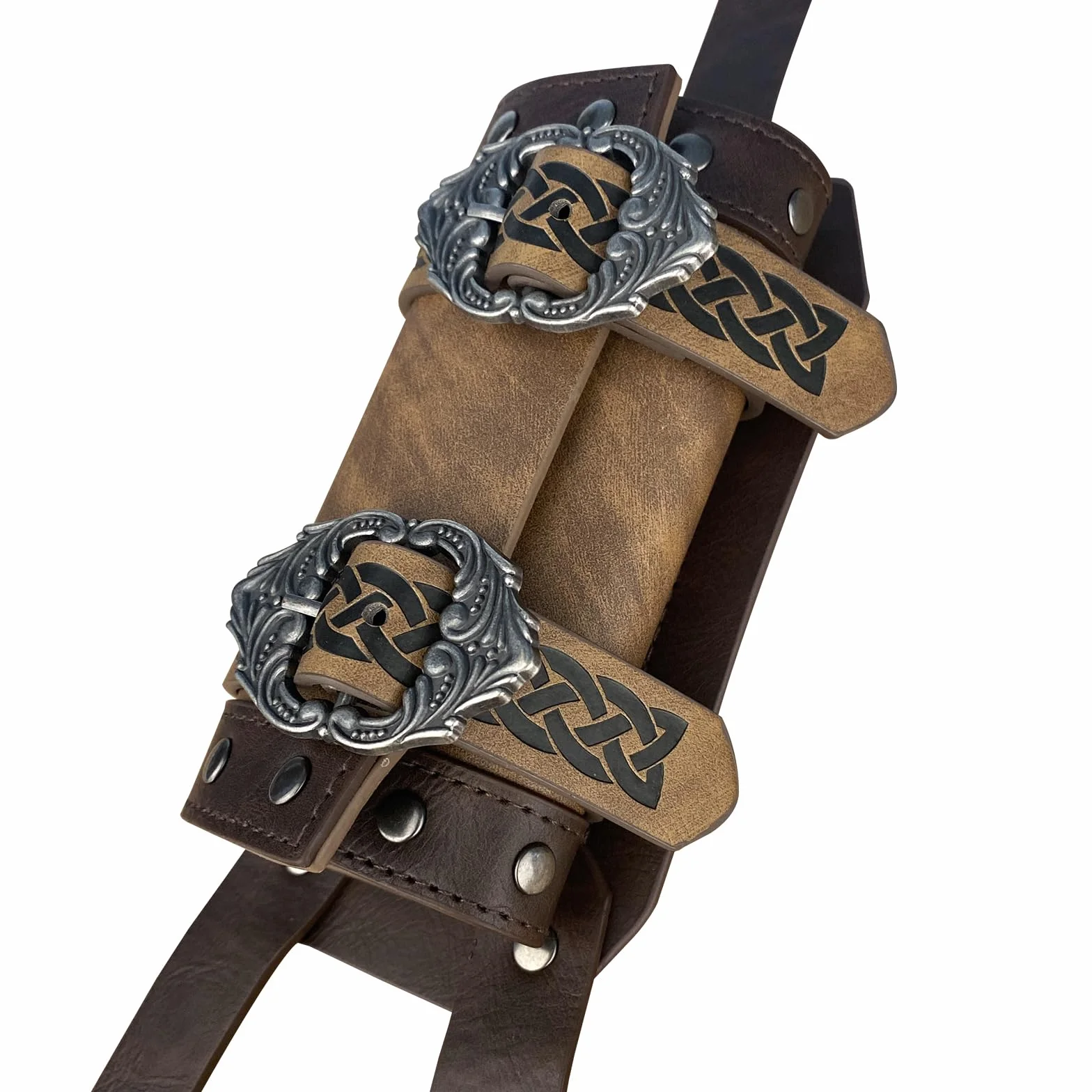 HiiFeuer Grenouille épée médiévale en faux cuir à dos, Holster d'épée réglable vintage, Étui pour fourreau d'épée de dos du Moyen-Âge