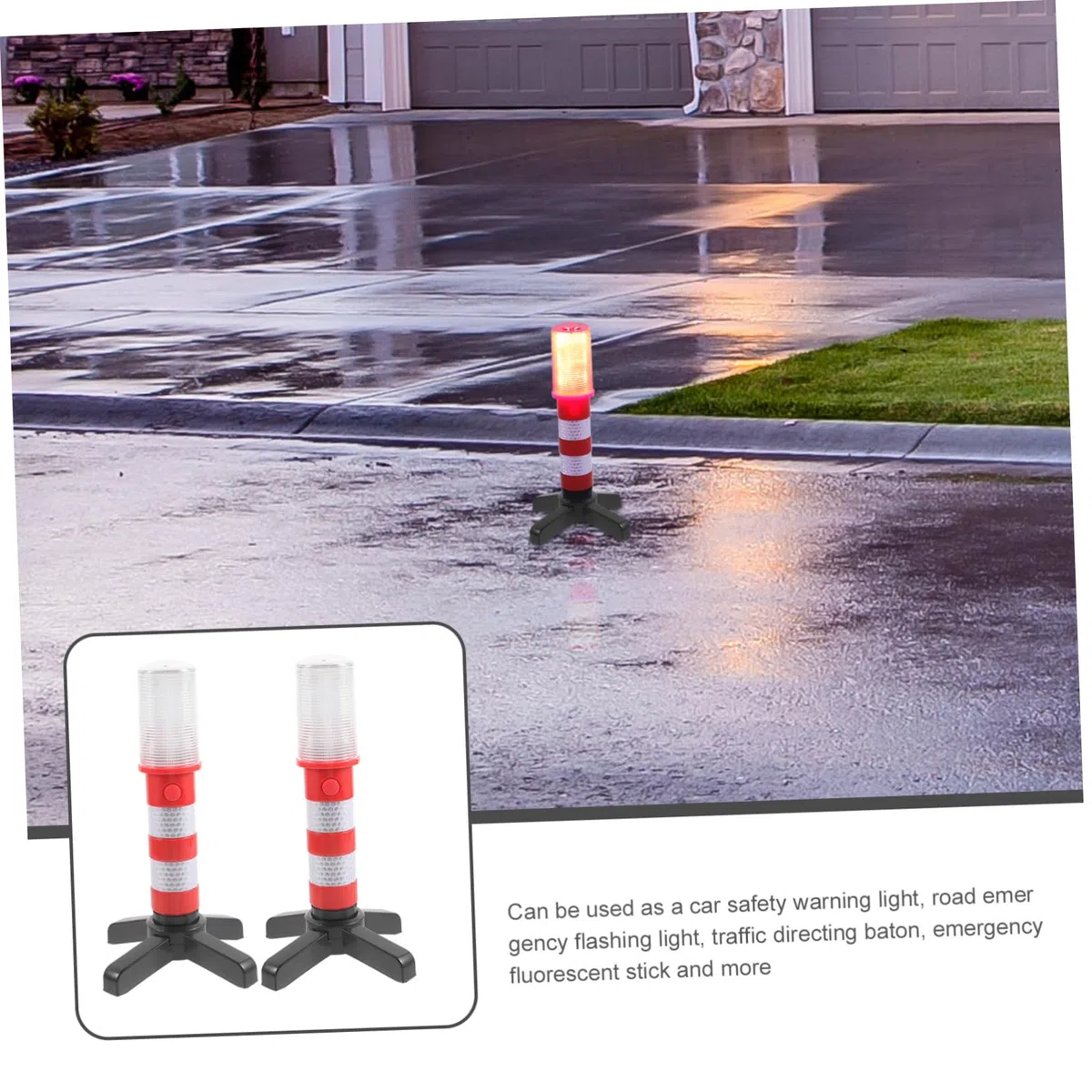 SOLUSTRE 1ensemble Lampes De Led Rechargeables Avec Support Magnétique Lumineux Pour Urgences Et Circulation