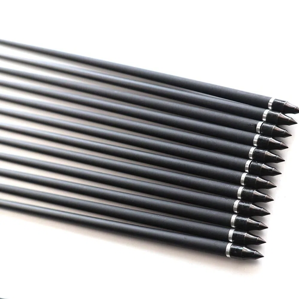 Spine 700 Flèche 29 Pouces Flèche Flèches Carbone Flèche Cible Flèche de Chasse Arc à Poulies Arc Classique Adulte Jeunesse Tir à l’Arc Entraînement 12pcs