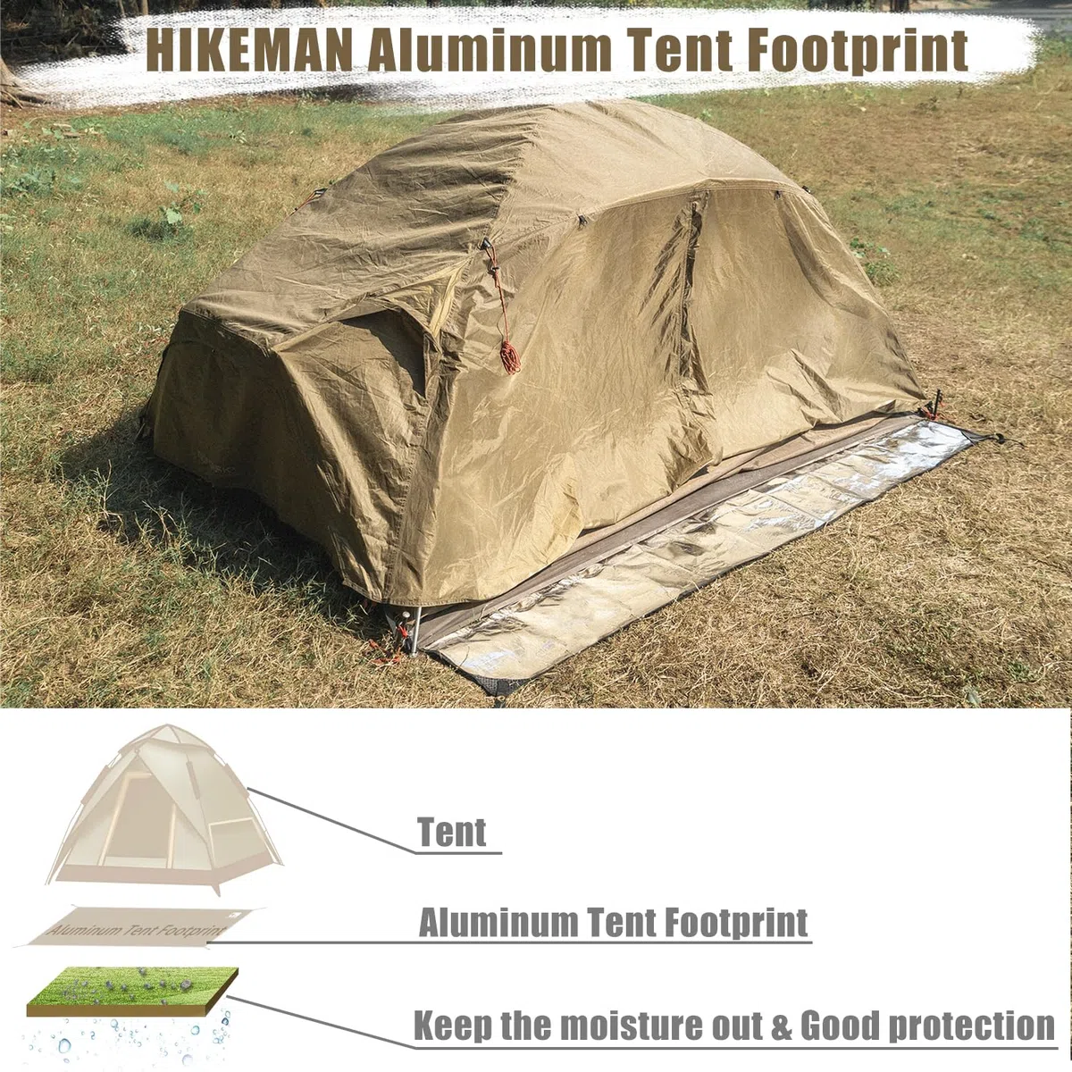 HIKEMAN Tapis de Camping Réfléchissant en Aluminium - Double Face Ultraléger Isolant pour Randonnée