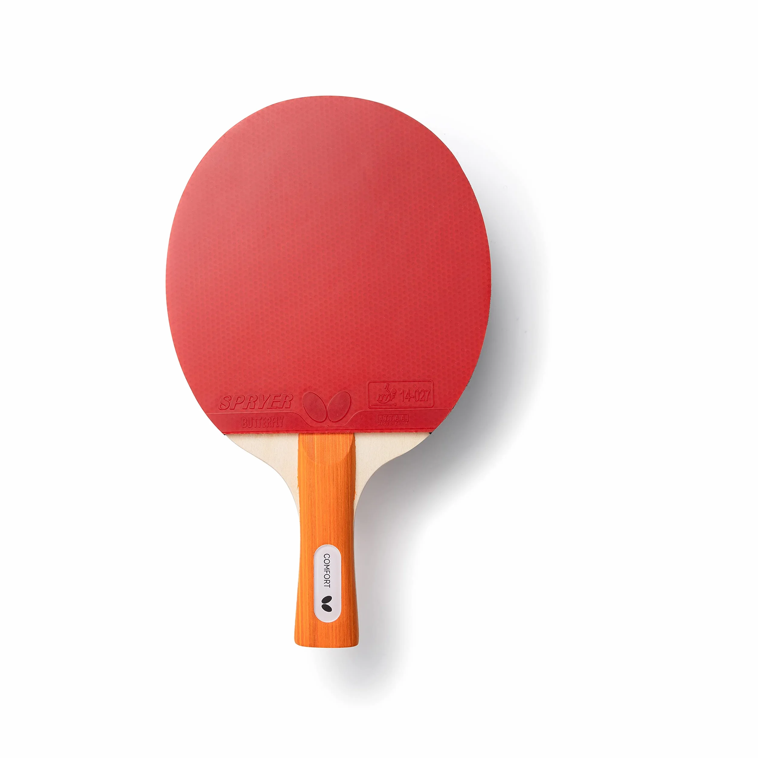 BUTTERFLY Raquette de Tenis de Table Comfort | Raquette de Tenis de Table Professionnelle pour débutants et Joueurs confirmés | Revêtements homologués ITTF Noir/Rouge | Surface adhérente