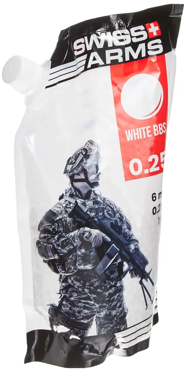 Swiss Arms Billes Blanche 0,25 gr Sac de 1 Kg