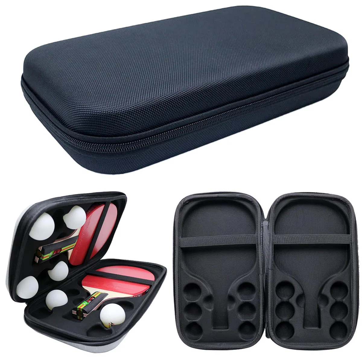 Housse pour raquette de tennis de table, sac pour raquette de tennis de table, accessoires pour 2 raquettes et 6 balles