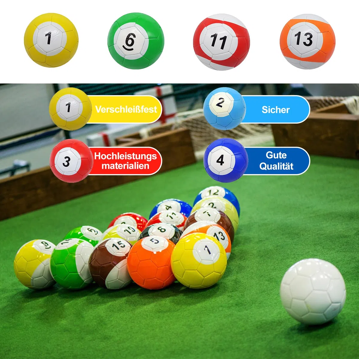 Lot de 16 balles de football gonflables en cuir pour jeux de table, jeu de sport pour adultes, arrière-cour, extérieur et intérieur, 18 cm