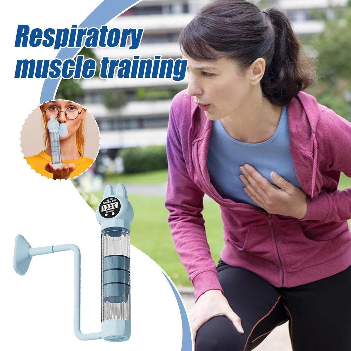 Entraîneur Pulmonaire - Appareil Portable et Réglable pour Développement Respiratoire | Appareil Intelligent pour Adultes Débutants Bouche Entraînement Quotidien Voyage Yoga Cyclisme
