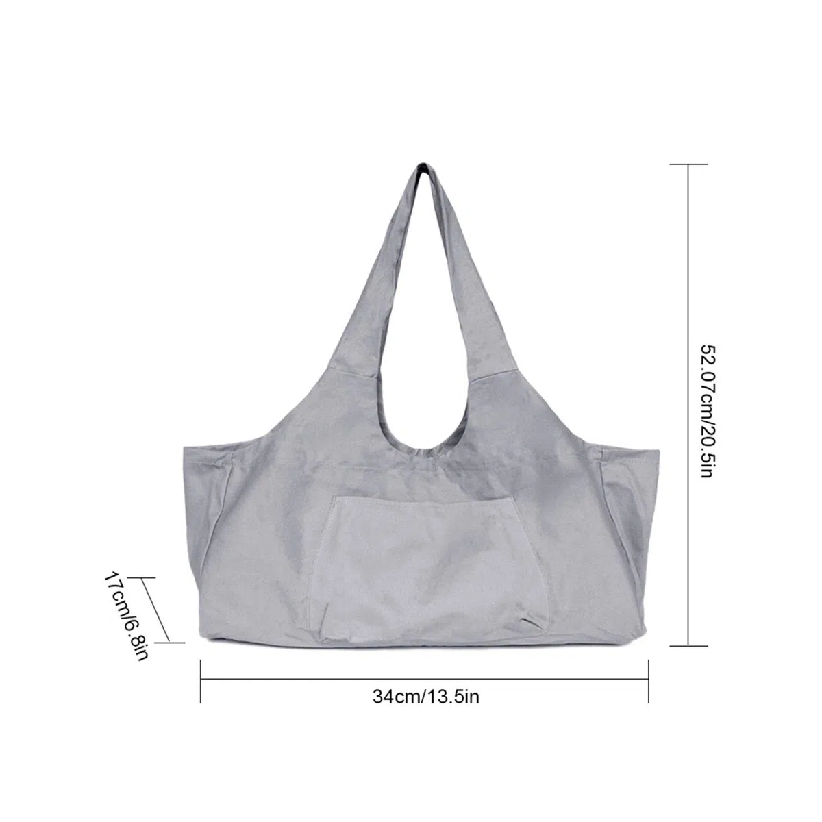 Sac de tapis de yoga à fermeture éclair, grande capacité pour femmes et hommes, sac de yoga portable en toile tout-en-un avec poches