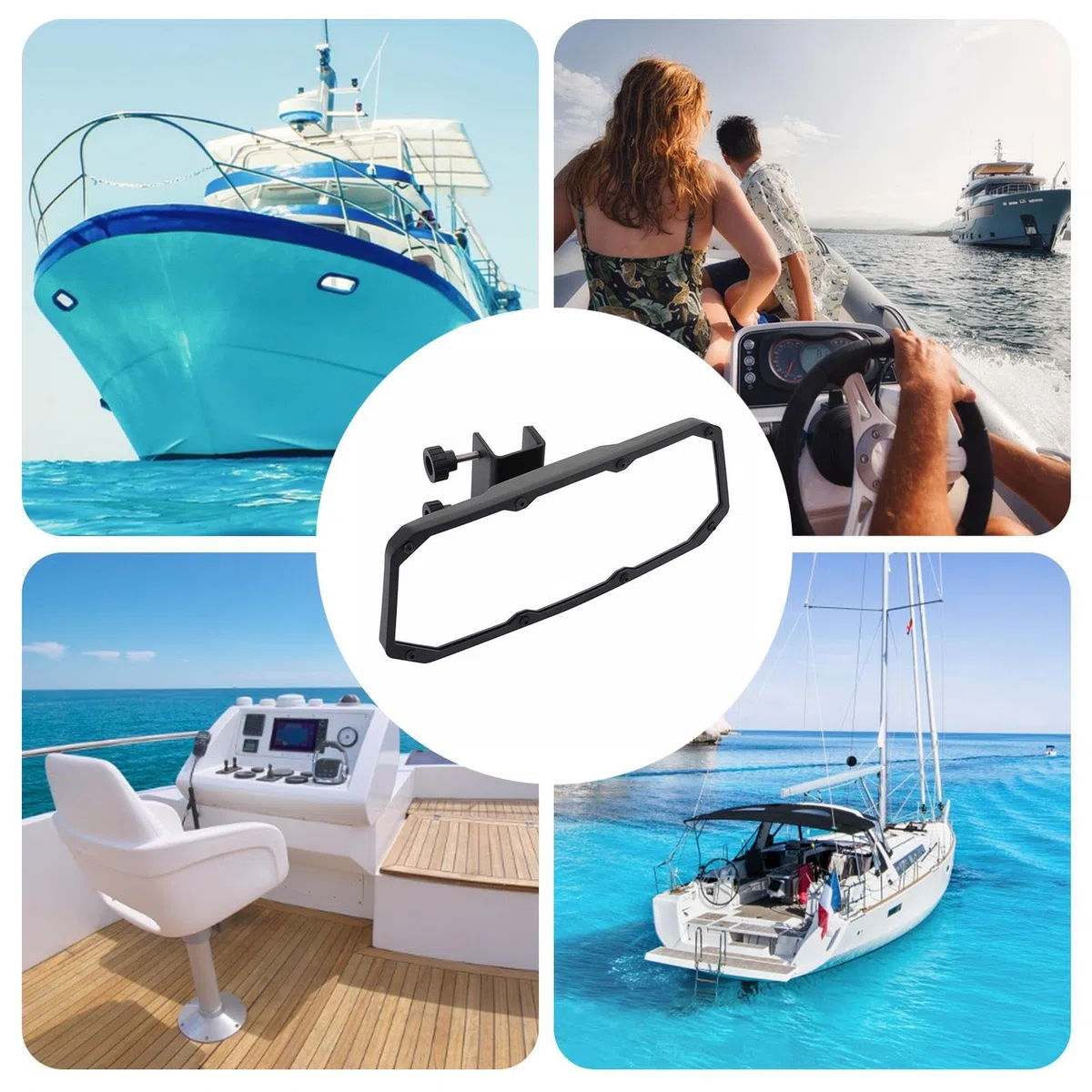 Miroir de bateau, rétroviseurs de bateau vue arrière - Rétroviseurs réfléchissants,Accessoires de de miroir, rétroviseur grand angle pour le ski nautique, le sport, le wakeboard et