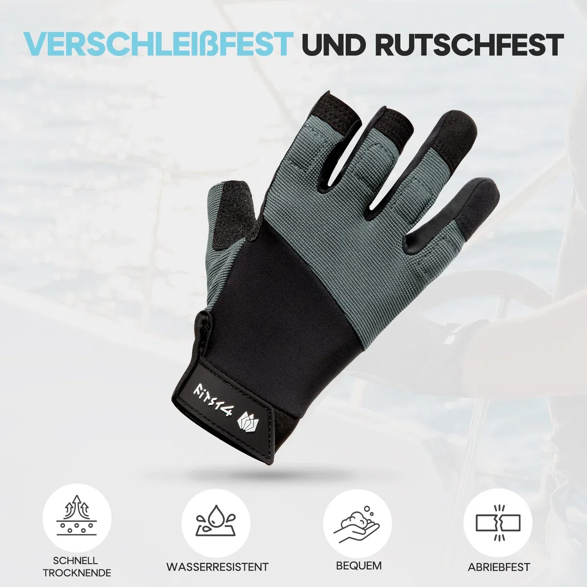 FitsT4 Sports Gants de voile pour homme - Gants de pagaie pour kayak, voile, pagaie, pêche, pêche, dinghy, bateau gonflable