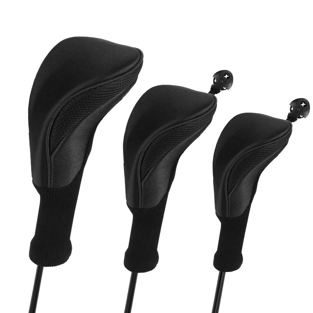 Lot de 3 Housses de Club de Golf pour Clubs de Golf Hybrides avec numéros interchangeables 3, 4, 5, 6, 7 x