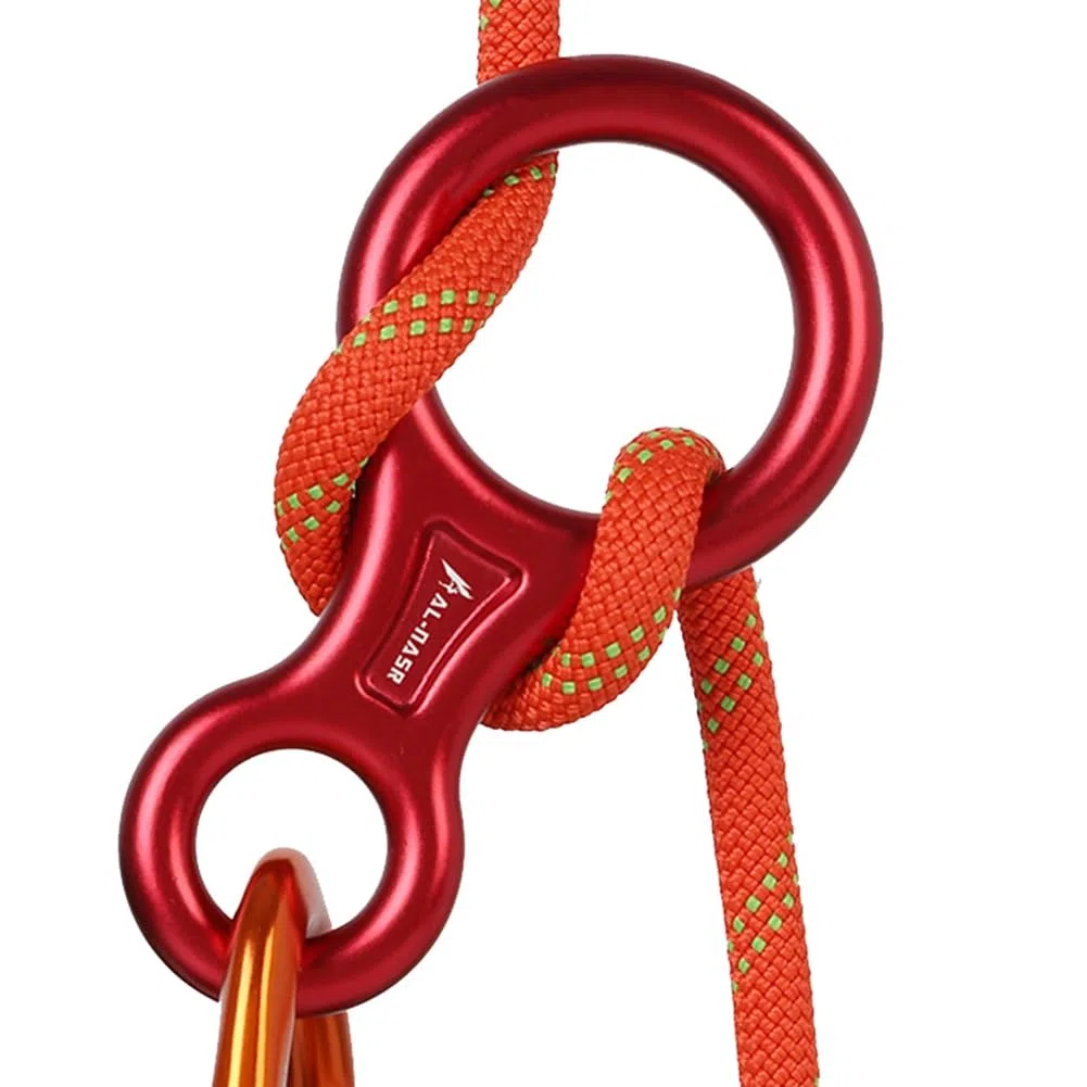 Mousqueton d'escalade 35KN, Corde de en Rappel en Forme de 8, Dispositif D'Assurage en Aluminium, Équipement de en Rappel