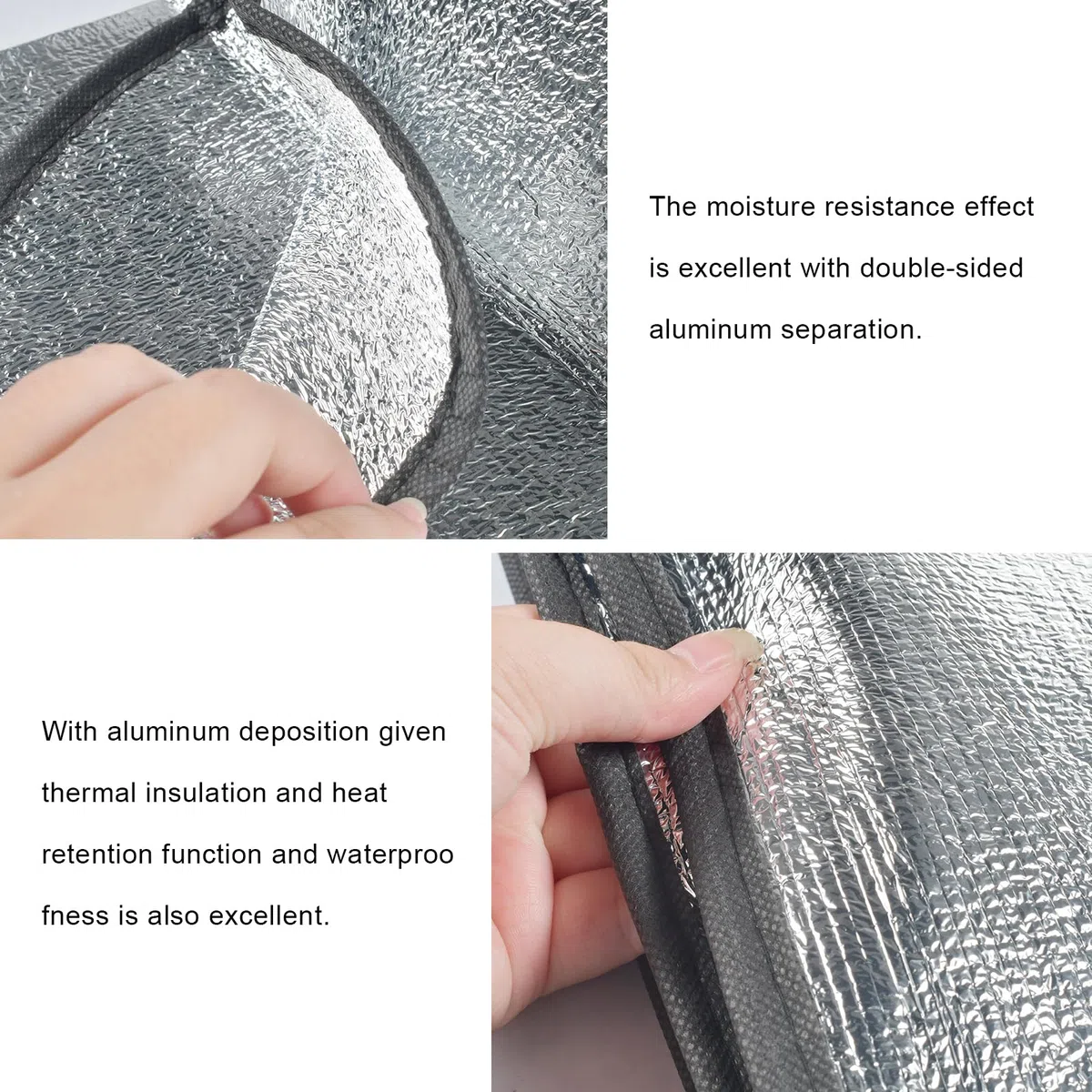 Funmo Tapis De Tente Double Face en Aluminium, 200cm x150cm Tapis de Couchage en Mousse, Tapis Isolant Thermique ImperméAble Pliable, Tapis De Sol Ultra Léger, Tapis D'étanchéité pour Camping