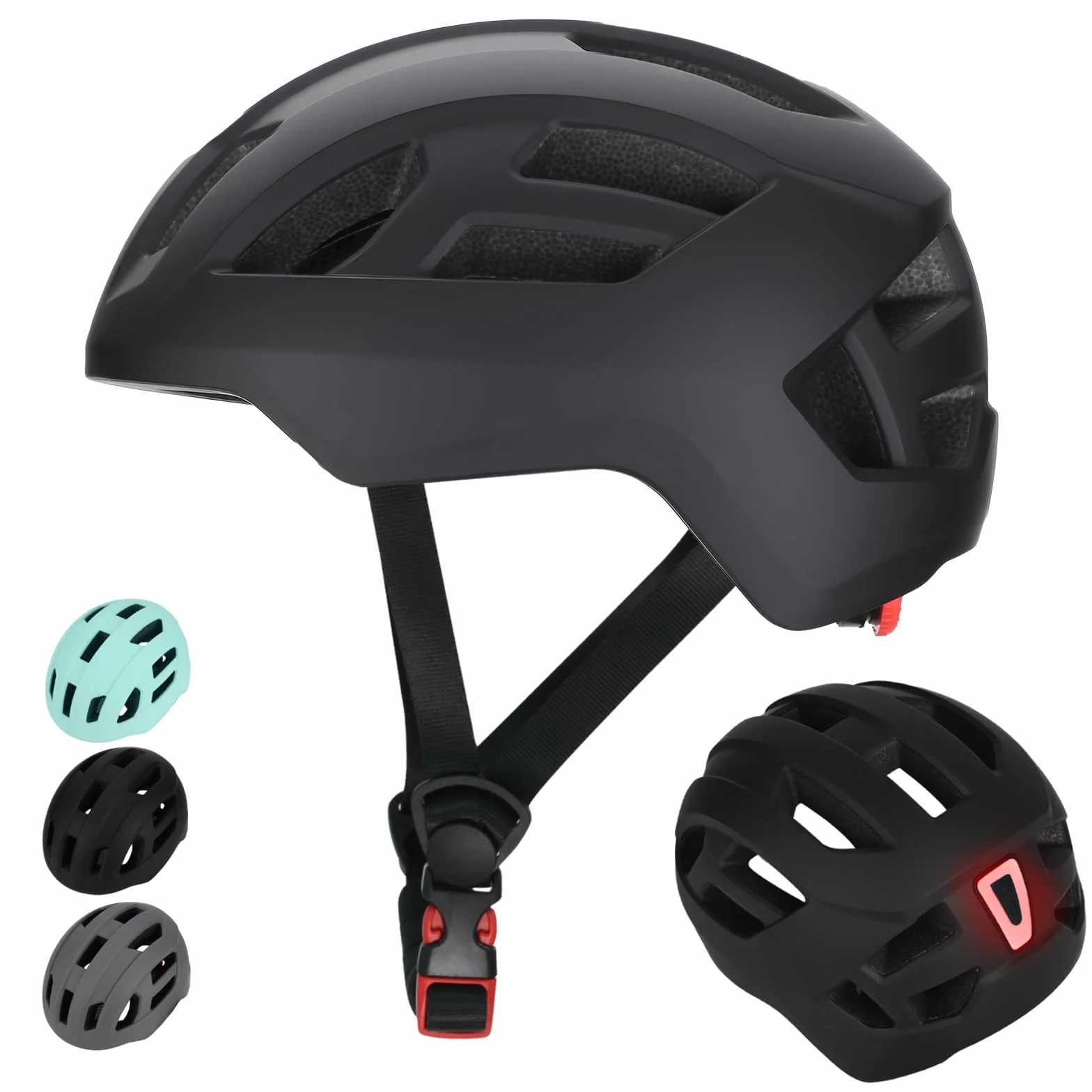 Casque de vélo avec feu arrière pour Enfants garçons et Filles, feu arrière Rechargeable de sécurité, réglables et légèr Casque pour Multi-Sports