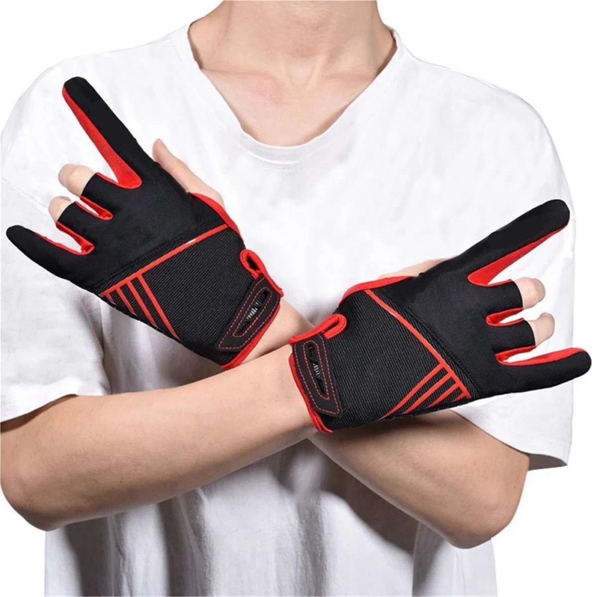 Gants de Bowling Gants De Bowling Femmes Hommes Mitaines Semi-Doigts for Bowling Gants De Fitness Gants De Sport Main Gauche Et Droite(Yellow,S/M)