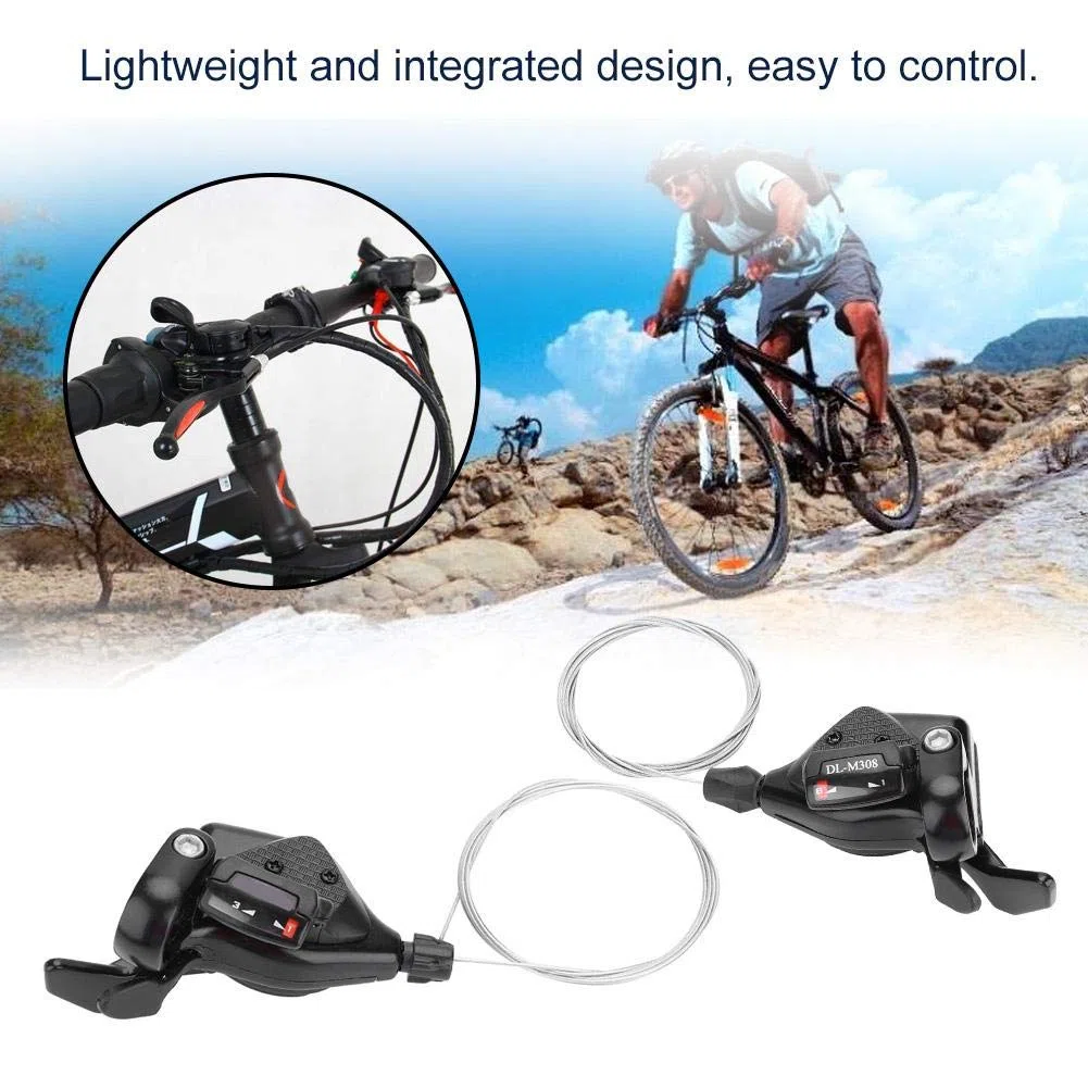 MAGT Manettes de Vitesse pour Vélo, 1 Paire 3X8 Vitesses Dérailleur de Changement de Vitesse de Vélo Gauche/Droite Shifter(3 8 Speed)