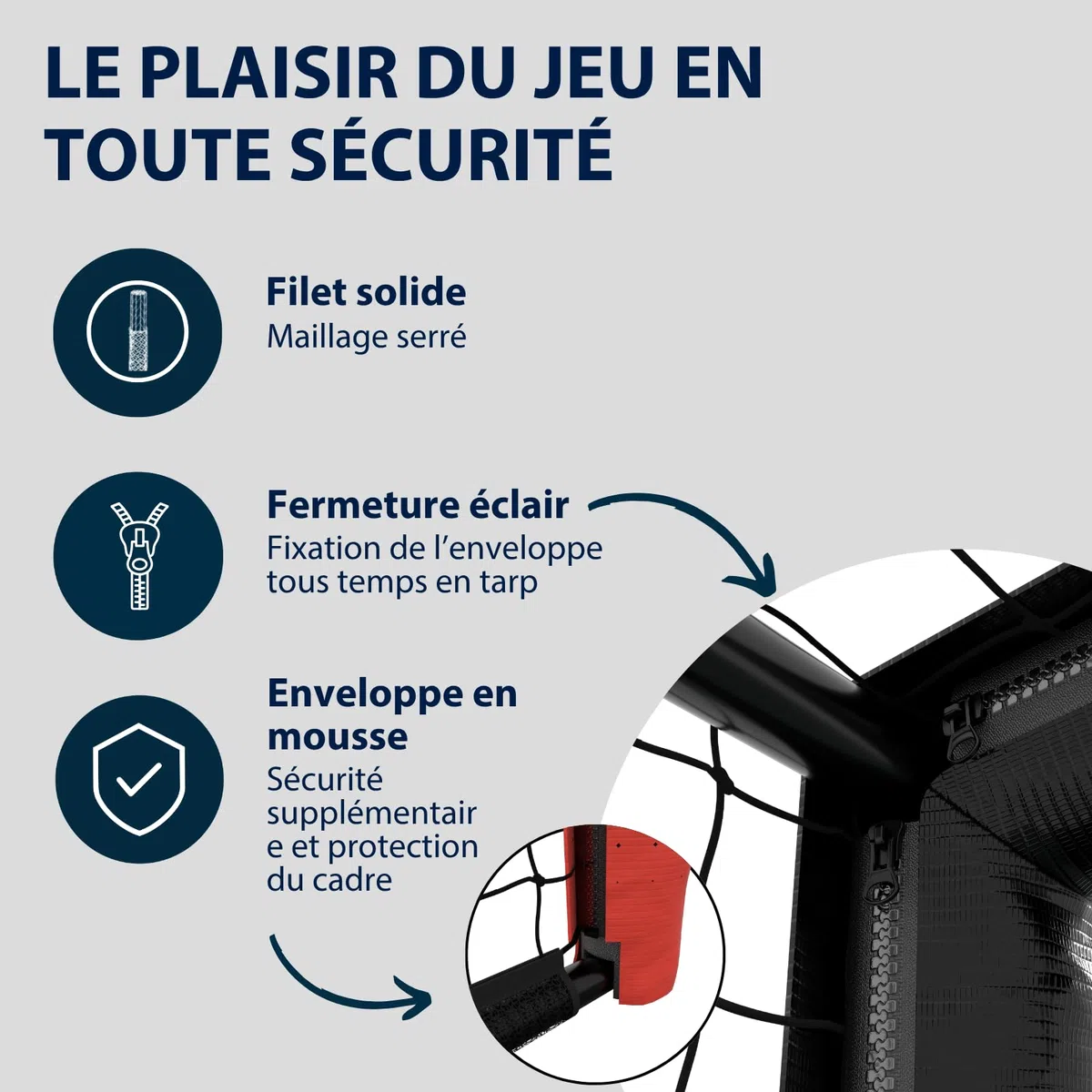 HUDORA But de Football Pro Tect Advanced – But avec Filet et enveloppe Tous Temps pour Enfants/Adultes – Montage Simple au Jardin – Cage de But avec Fermetures éclair et Bandes Velcro