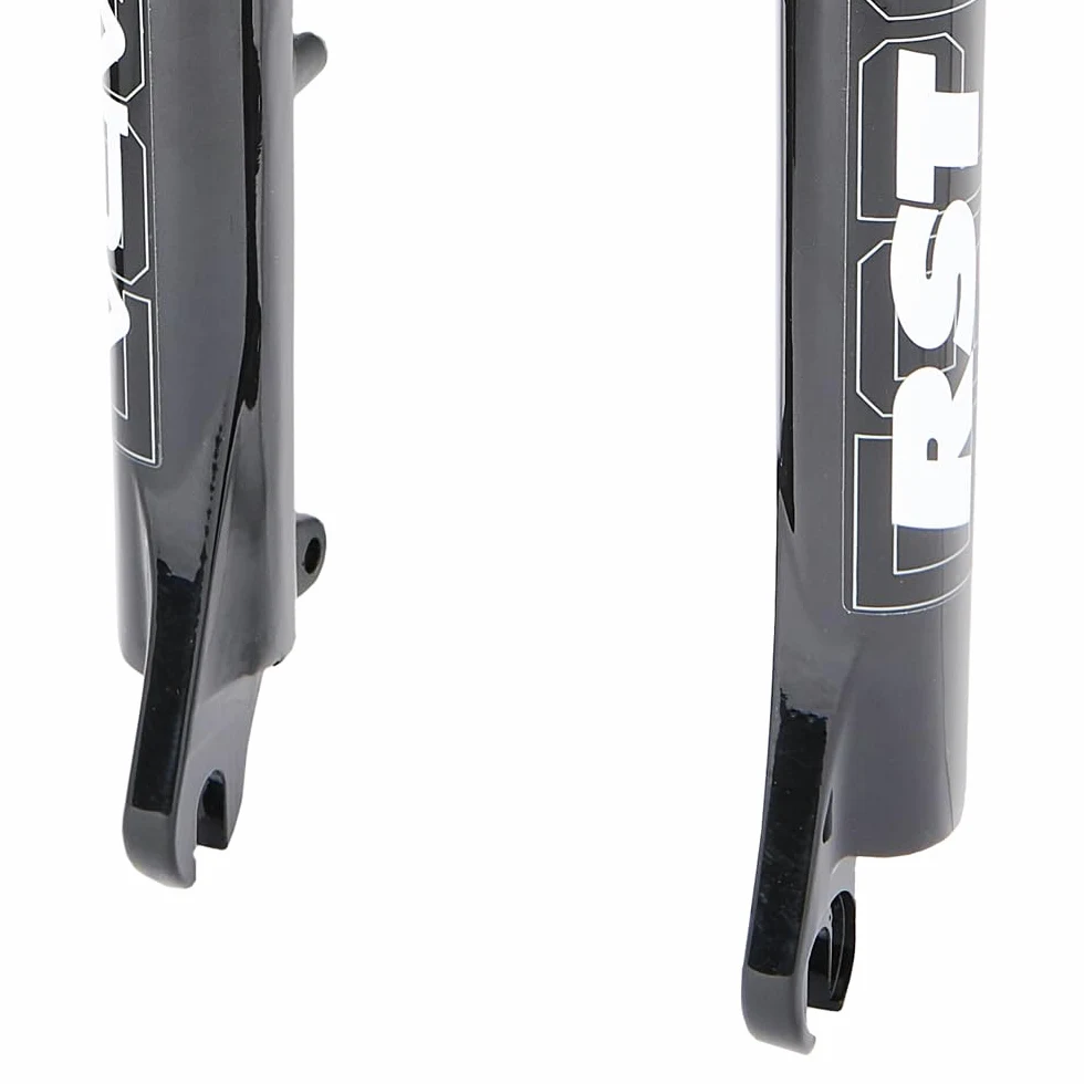 Fourche Suspendue MTB RST Capa T - Fourche de vélo de 26 Pouces avec Suspension en Acier, débattement de 80 mm, Compatible avec Freins V-Brake et à Disque, Longueur de Pivot de 170 mm, Noir