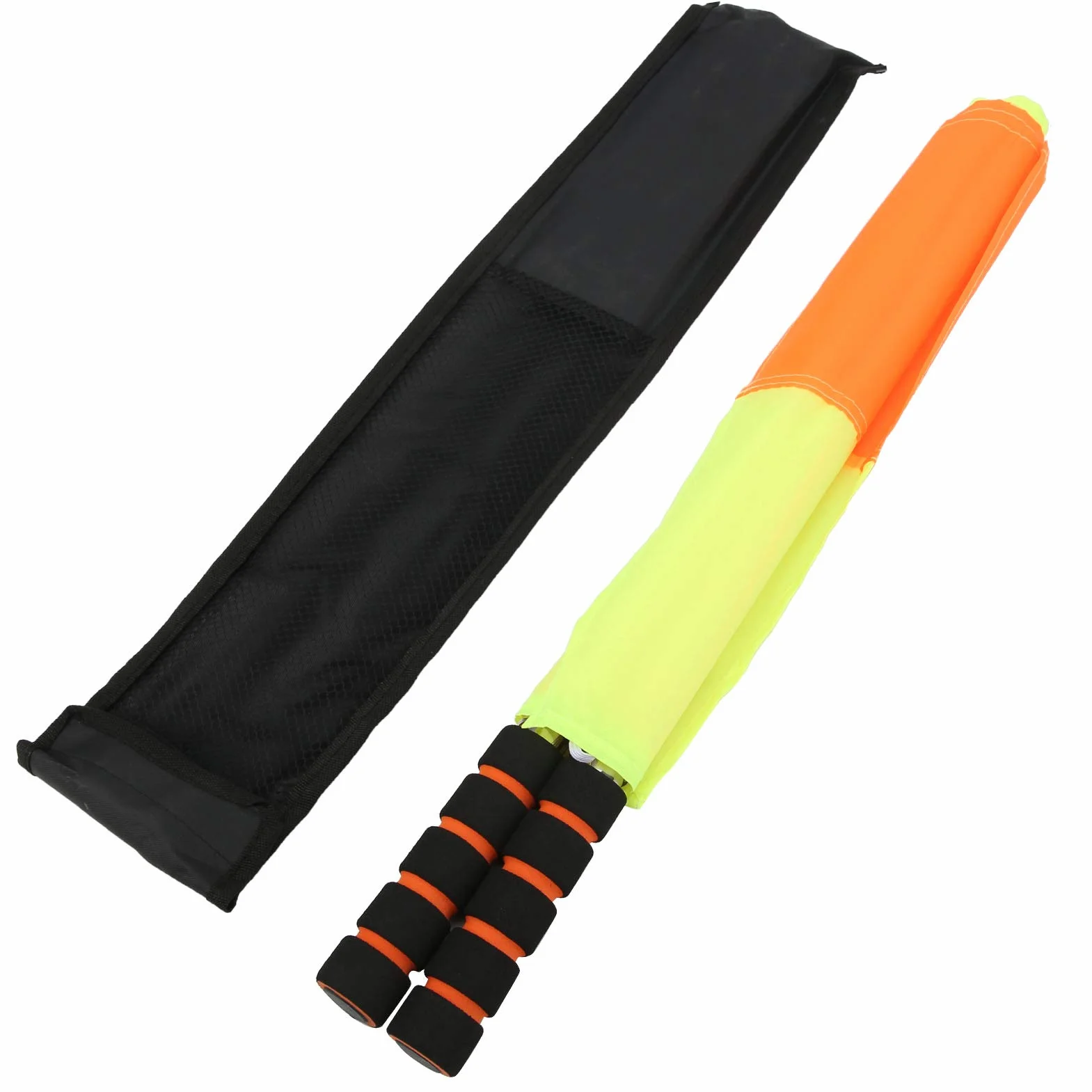 2pcs Drapeau D'arbitre Commande Main Drapeau Rouge Jaune Signal Drapeau avec Sac De Rangement pour Arbitre De Football, Accessoires D'arbitre De Football pour Match Contre Carton Arbitre Football